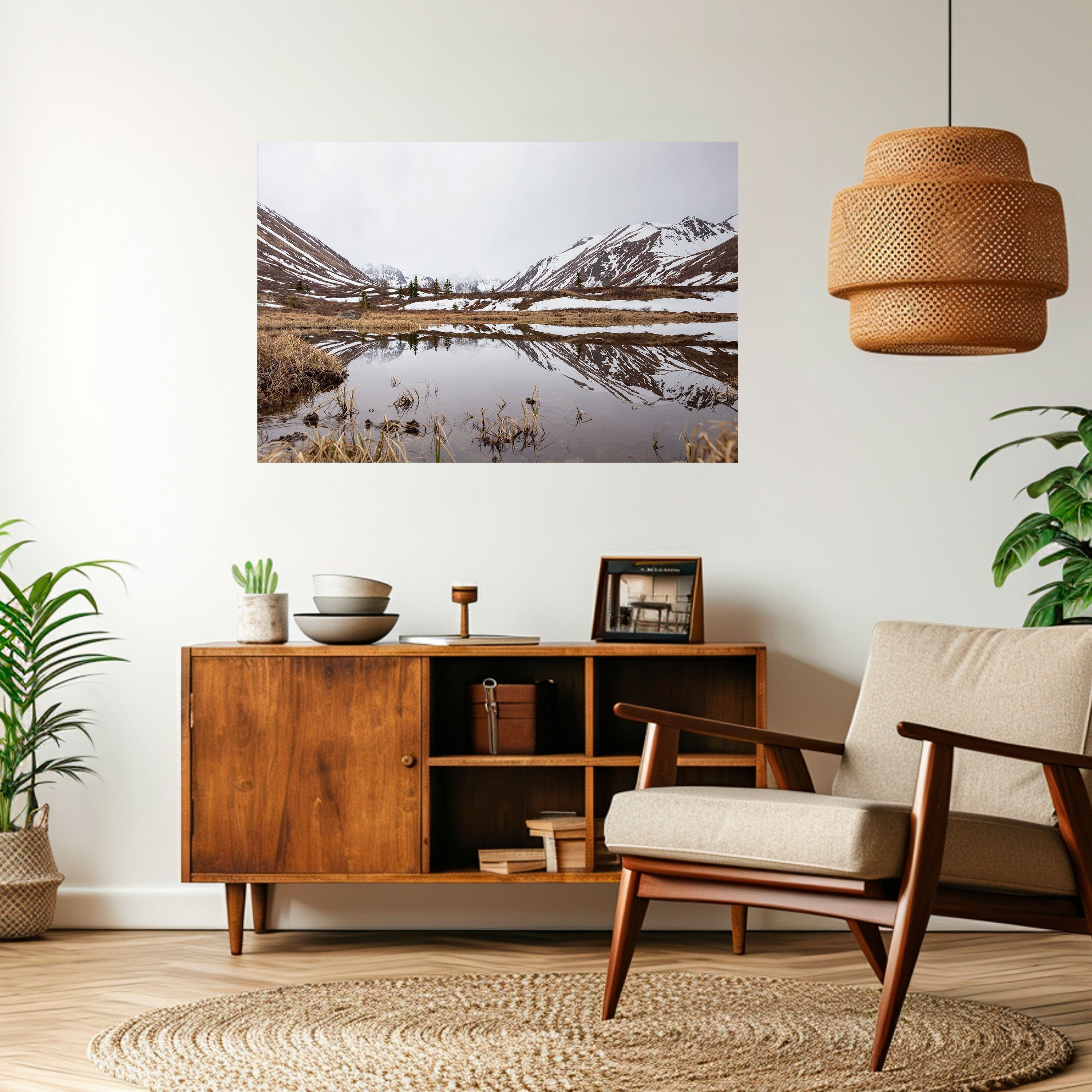 SNOW-KISSED REFLECTIONS Peel and Stick Horizontal Poster