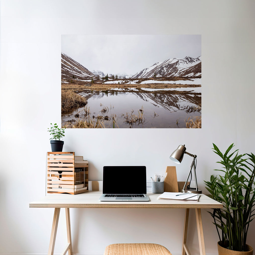 SNOW-KISSED REFLECTIONS Peel and Stick Horizontal Poster
