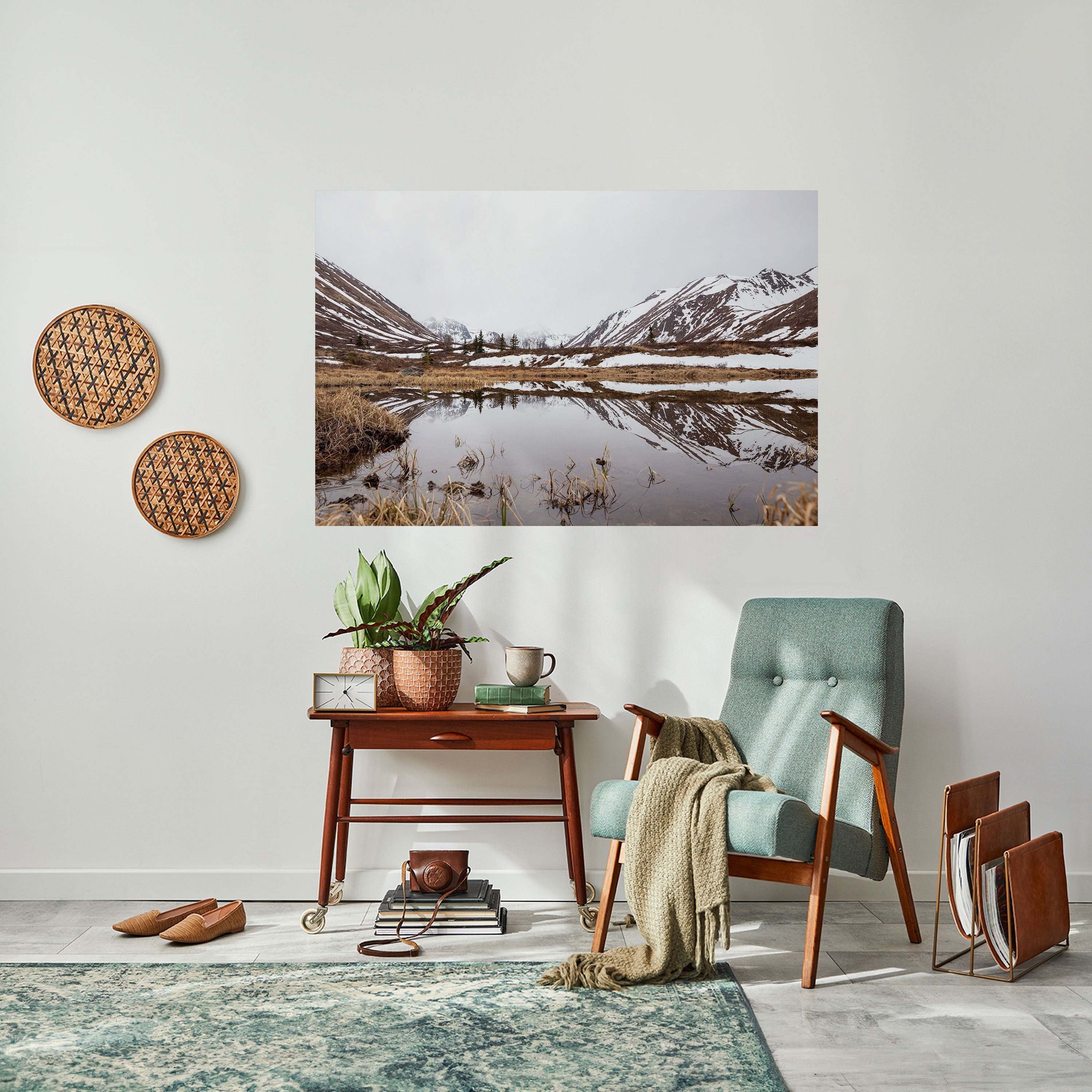 SNOW-KISSED REFLECTIONS Peel and Stick Horizontal Poster