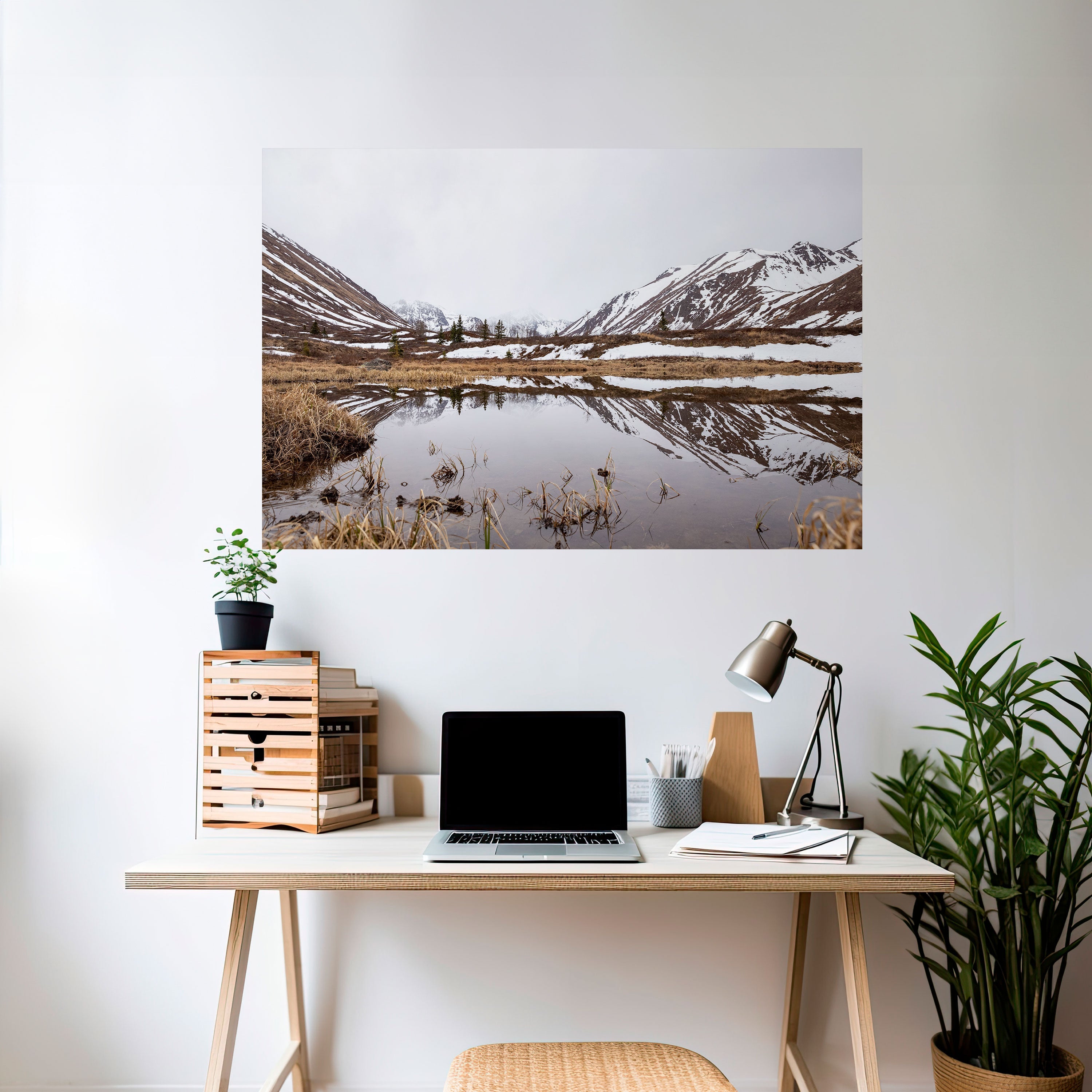 SNOW-KISSED REFLECTIONS Peel and Stick Horizontal Poster