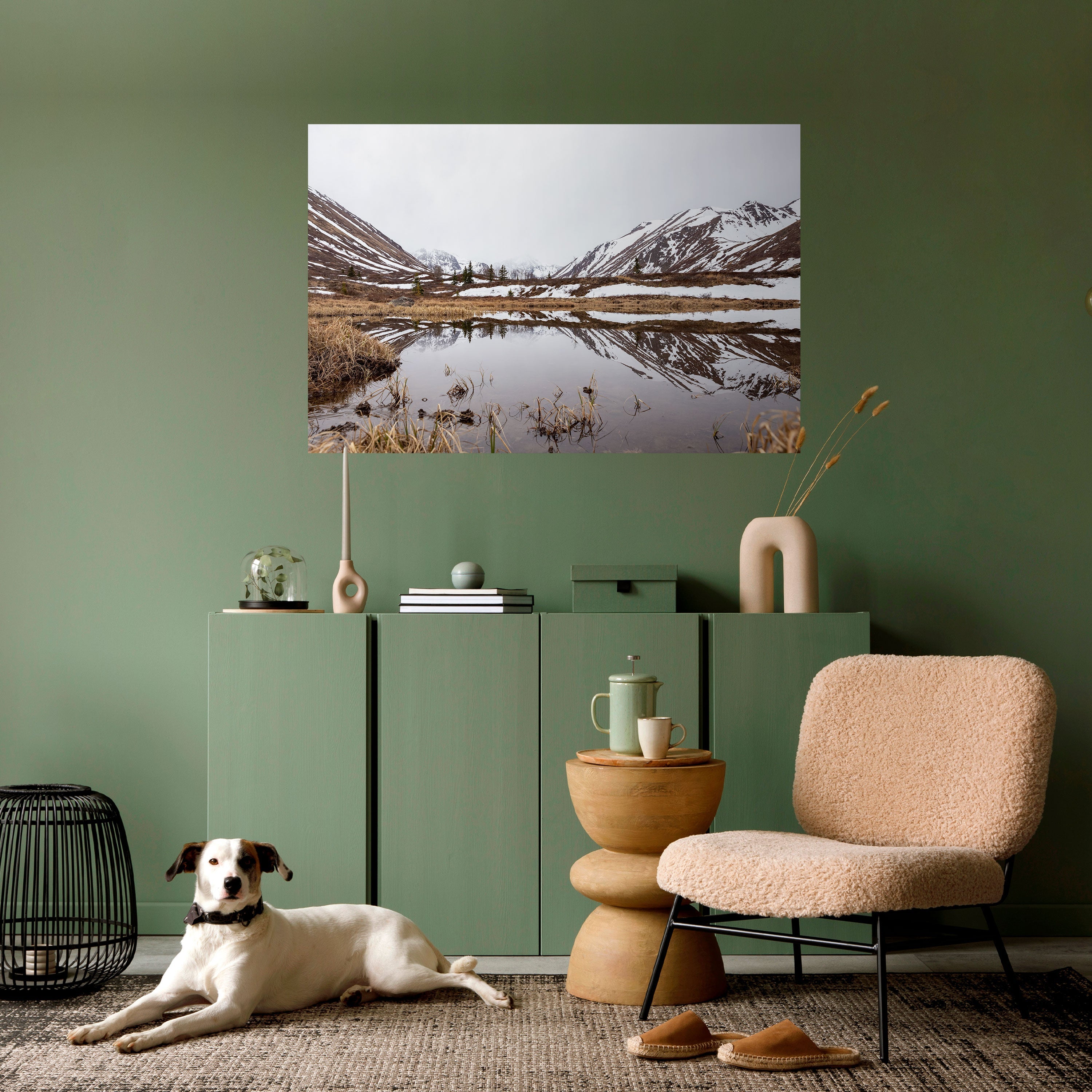 SNOW-KISSED REFLECTIONS Peel and Stick Horizontal Poster