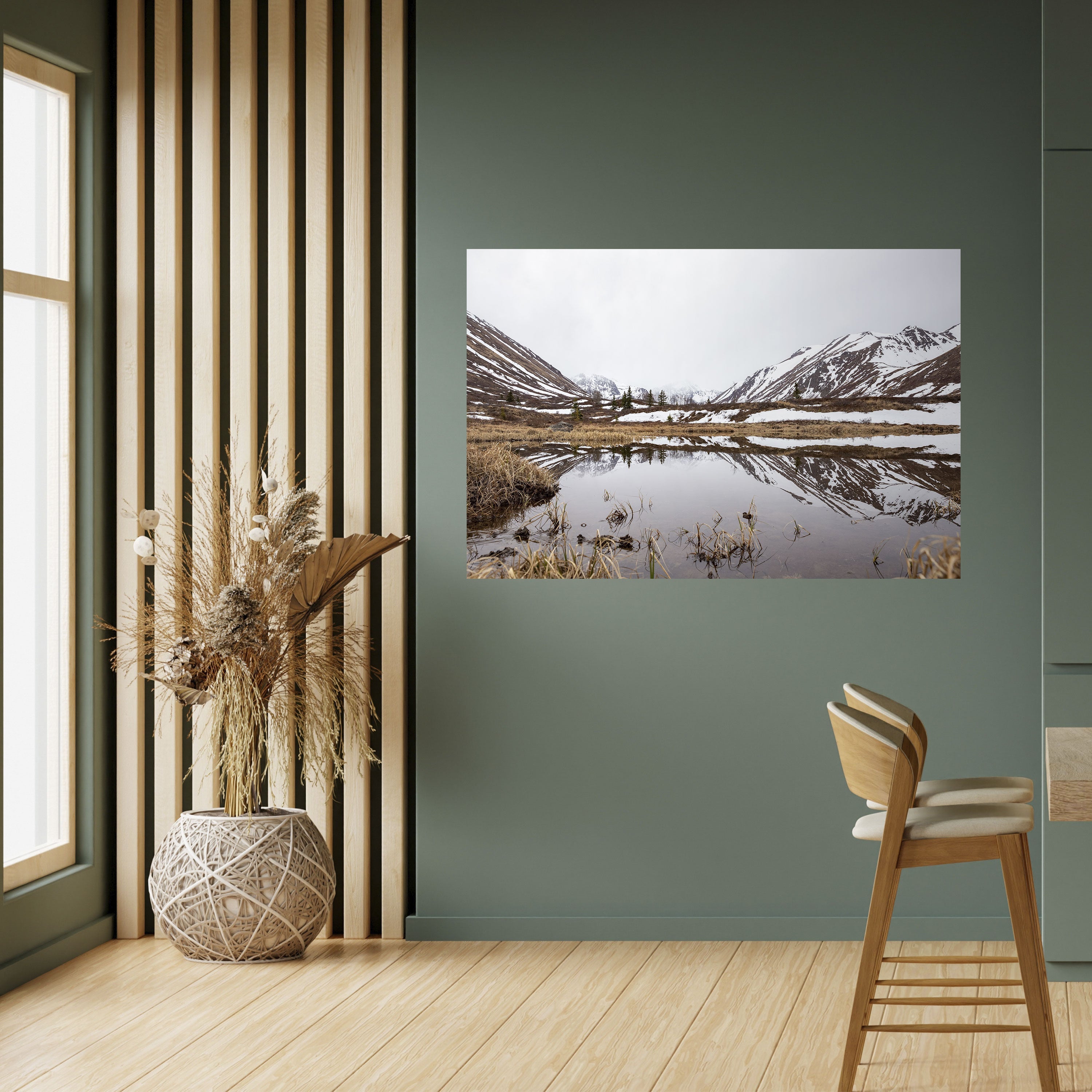 SNOW-KISSED REFLECTIONS Peel and Stick Horizontal Poster