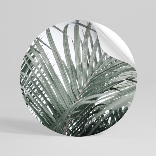 PALM WHISPERS Peel and Stick Round Sticker