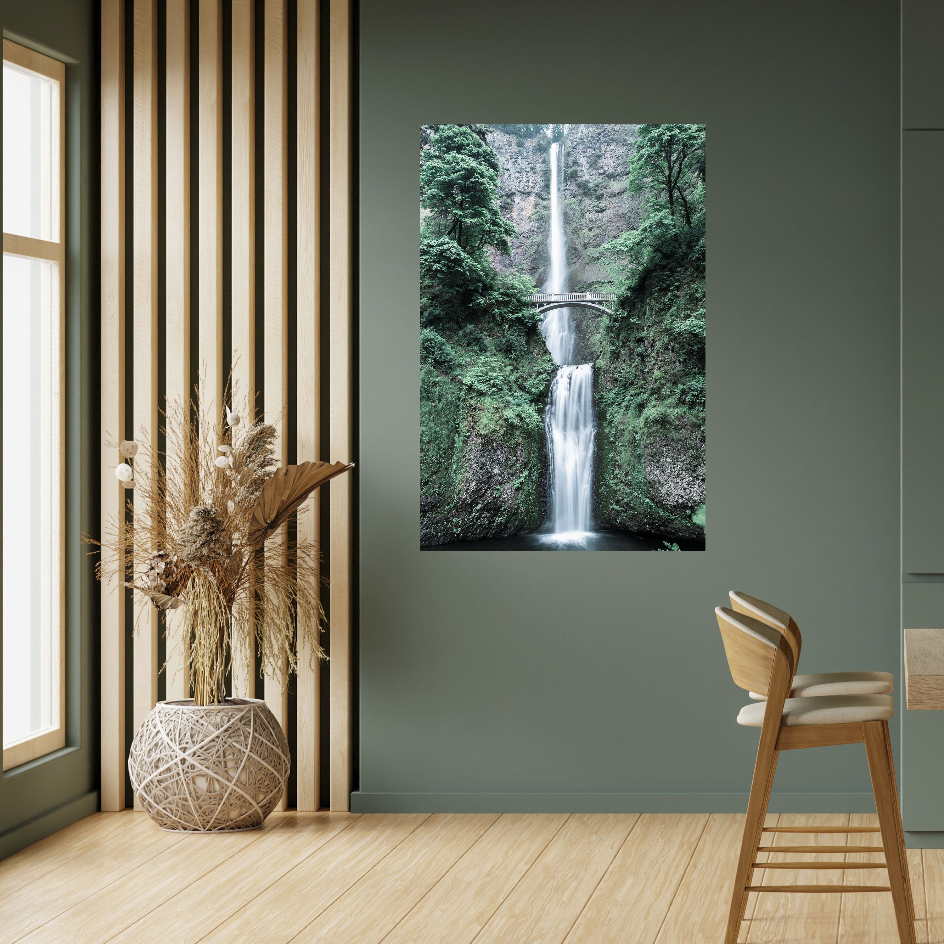 MYSTICAL WATERSCAPE BRIDGE Peel and Stick Vertical Poster