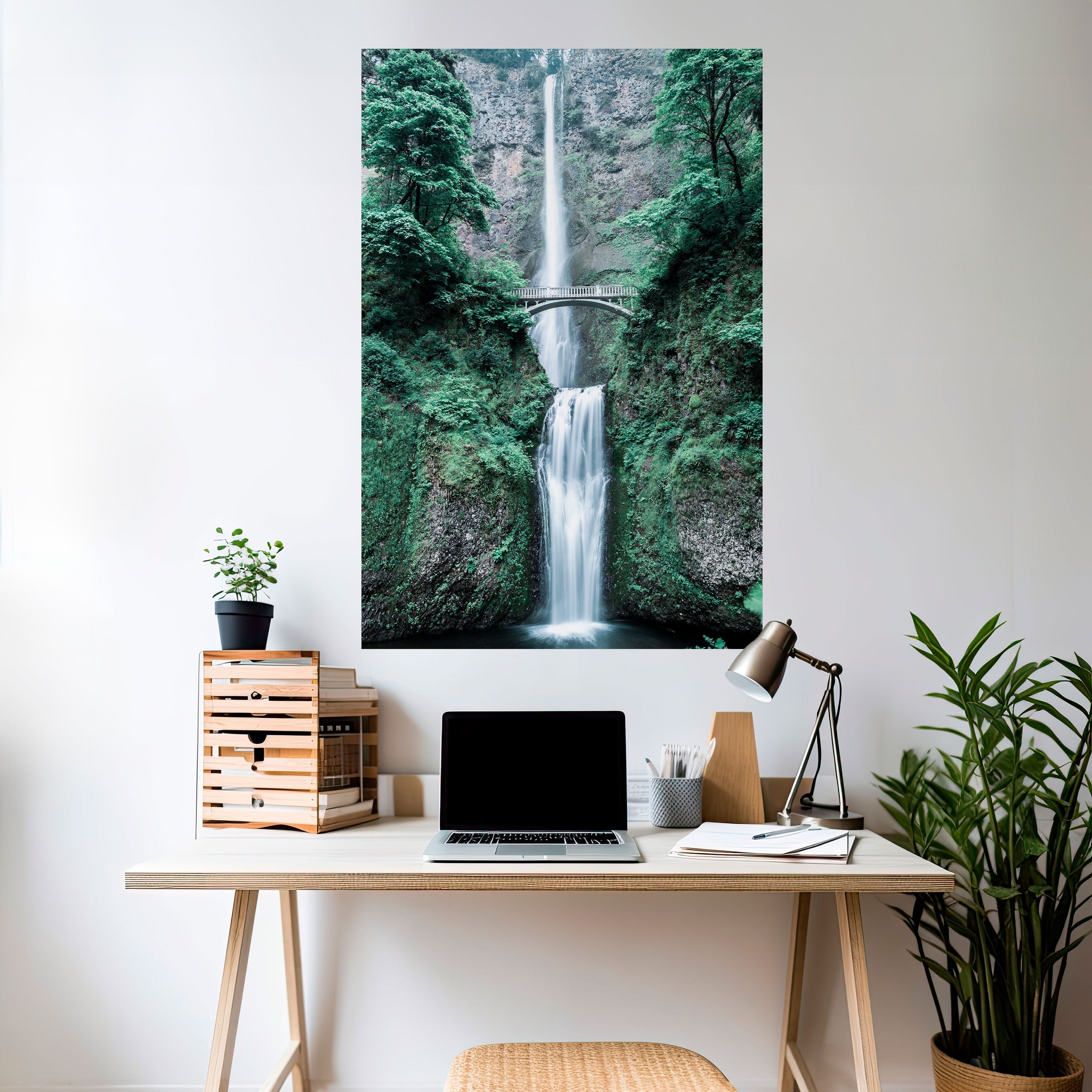 MYSTICAL WATERSCAPE BRIDGE Peel and Stick Vertical Poster