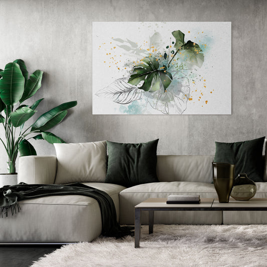 VIVID LEAF SYMPHONY Horizontal Canvas Print