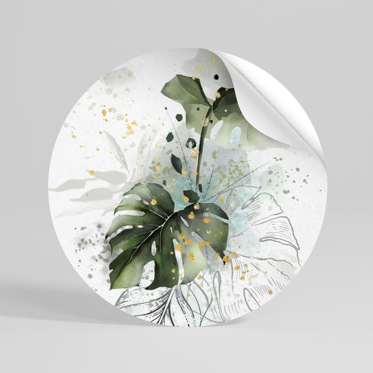 VIVID LEAF SYMPHONY Αυτοκόλλητη Αφίσα στρογγυλή