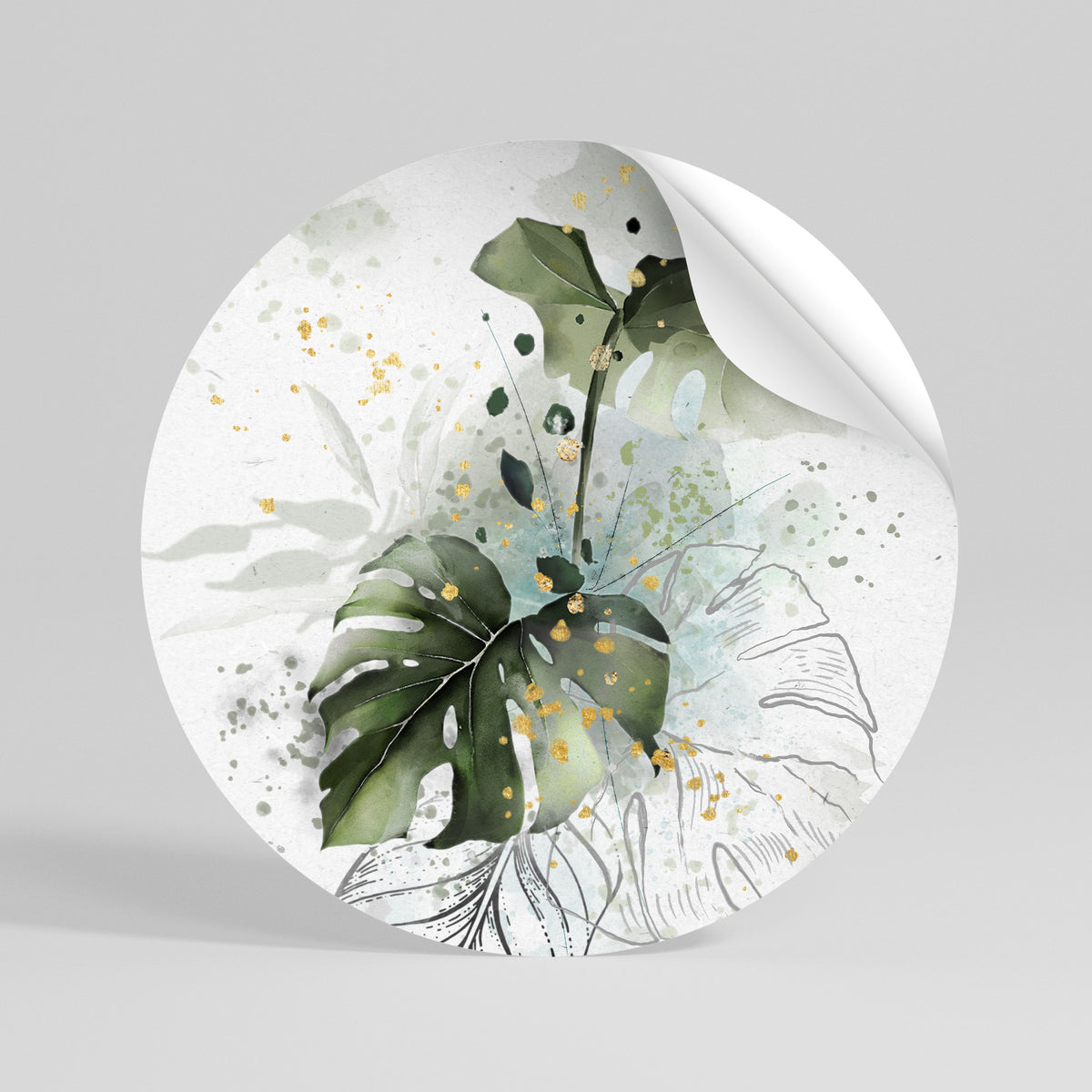 VIVID LEAF SYMPHONY Αυτοκόλλητη Αφίσα στρογγυλή