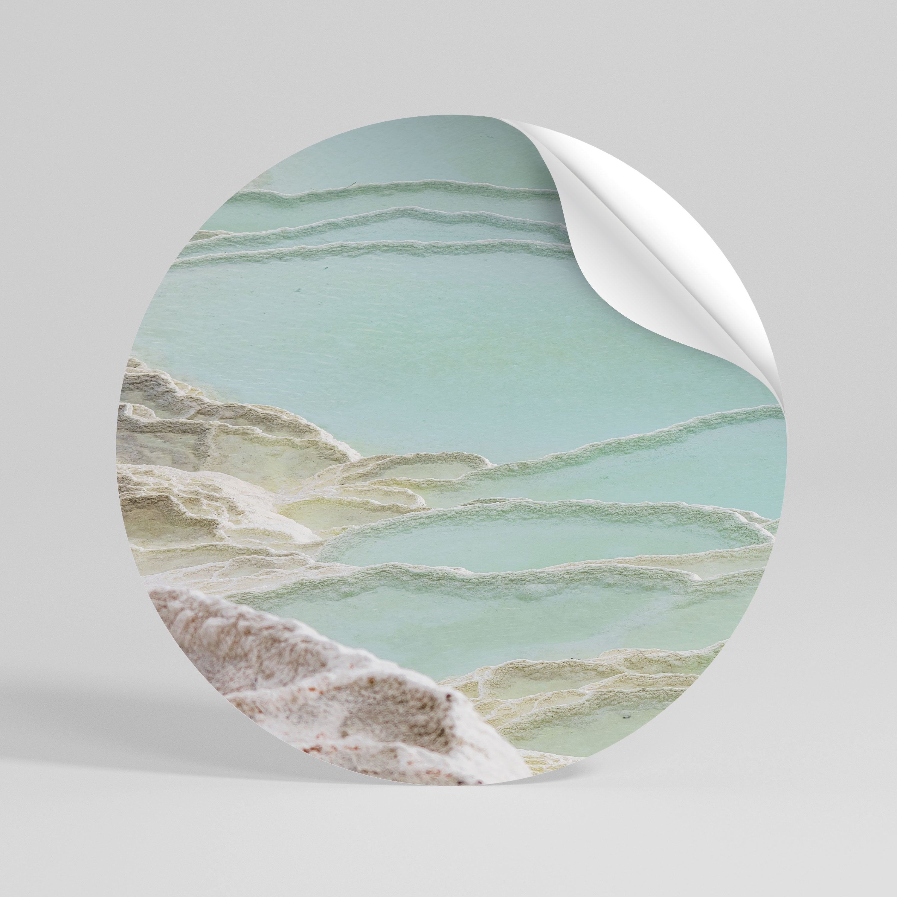 AQUAMARINE WHISPERS Αυτοκόλλητη "Peel and Stick" Αφίσα στρογγυλή