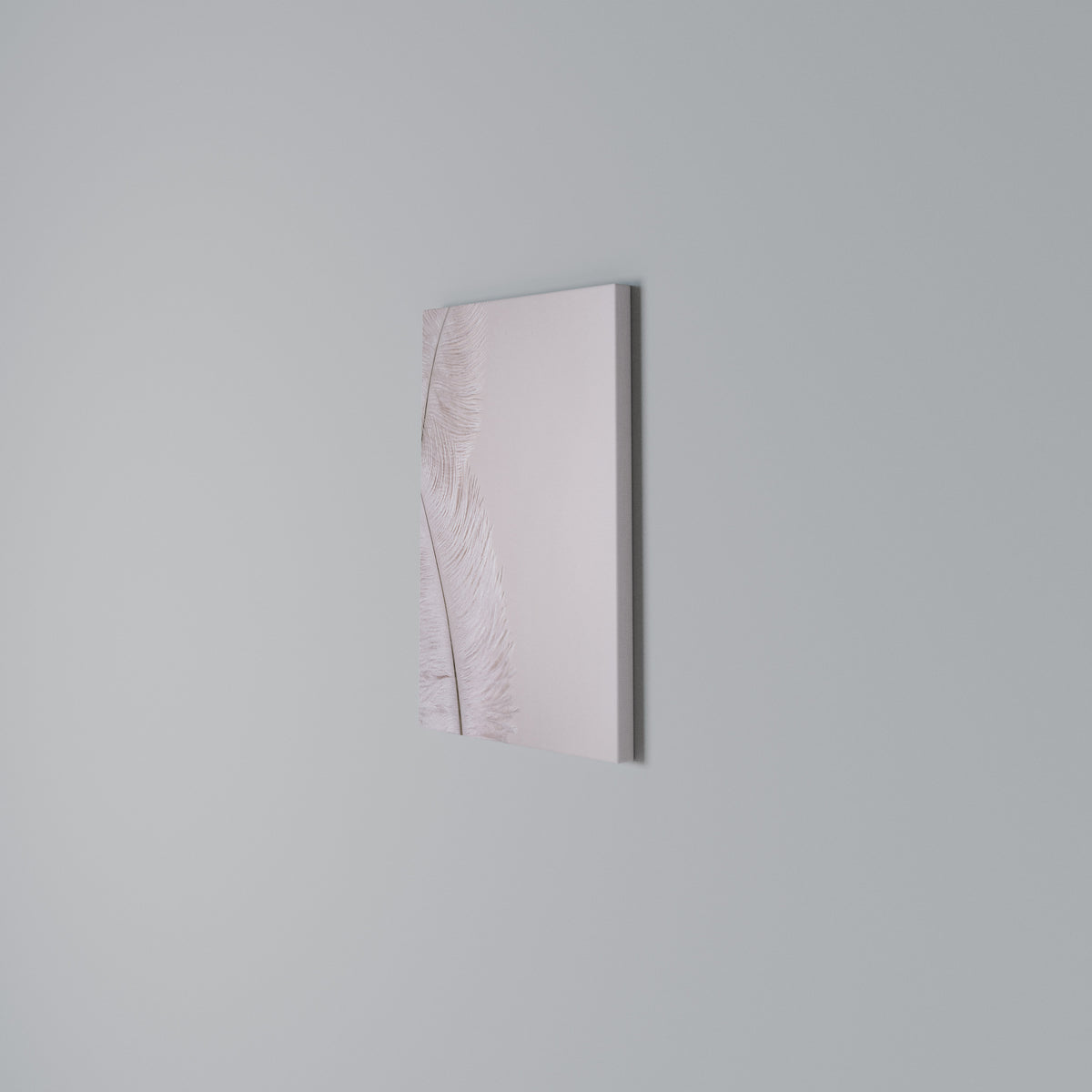 WHISPERING PINK FEATHERS Vertical Canvas Print