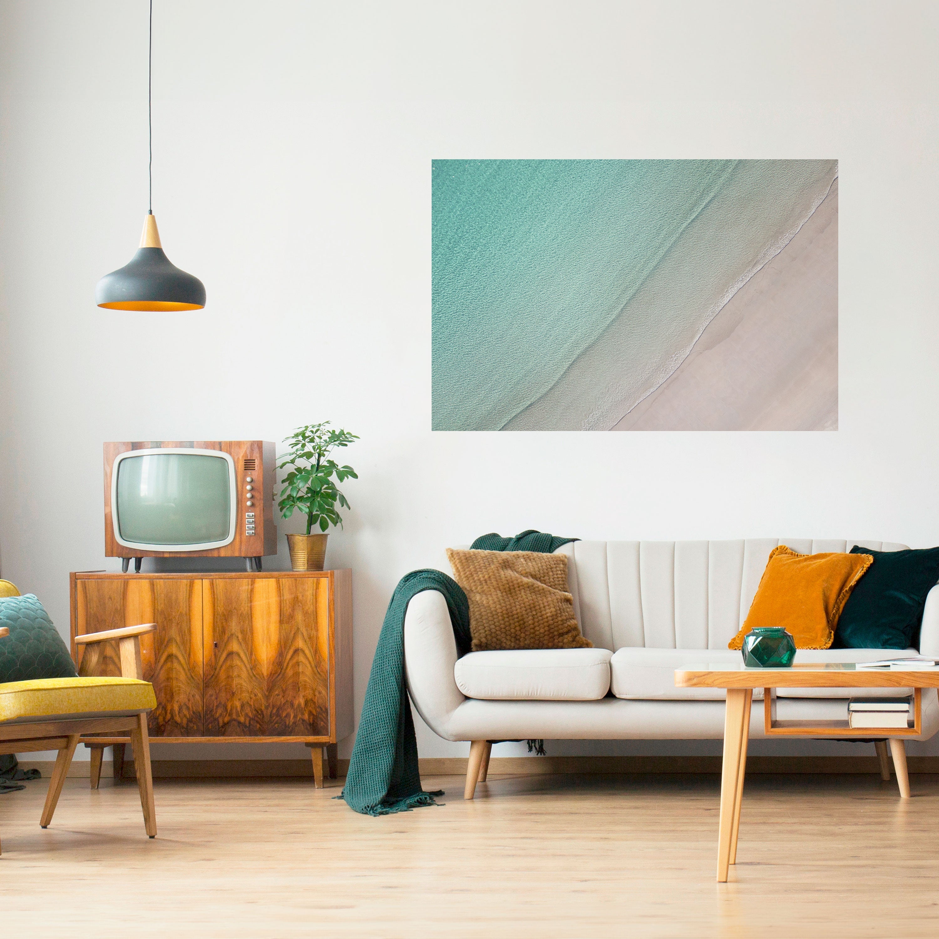 COASTAL CALM ARTISTRY Peel and Stick Horizontal Poster