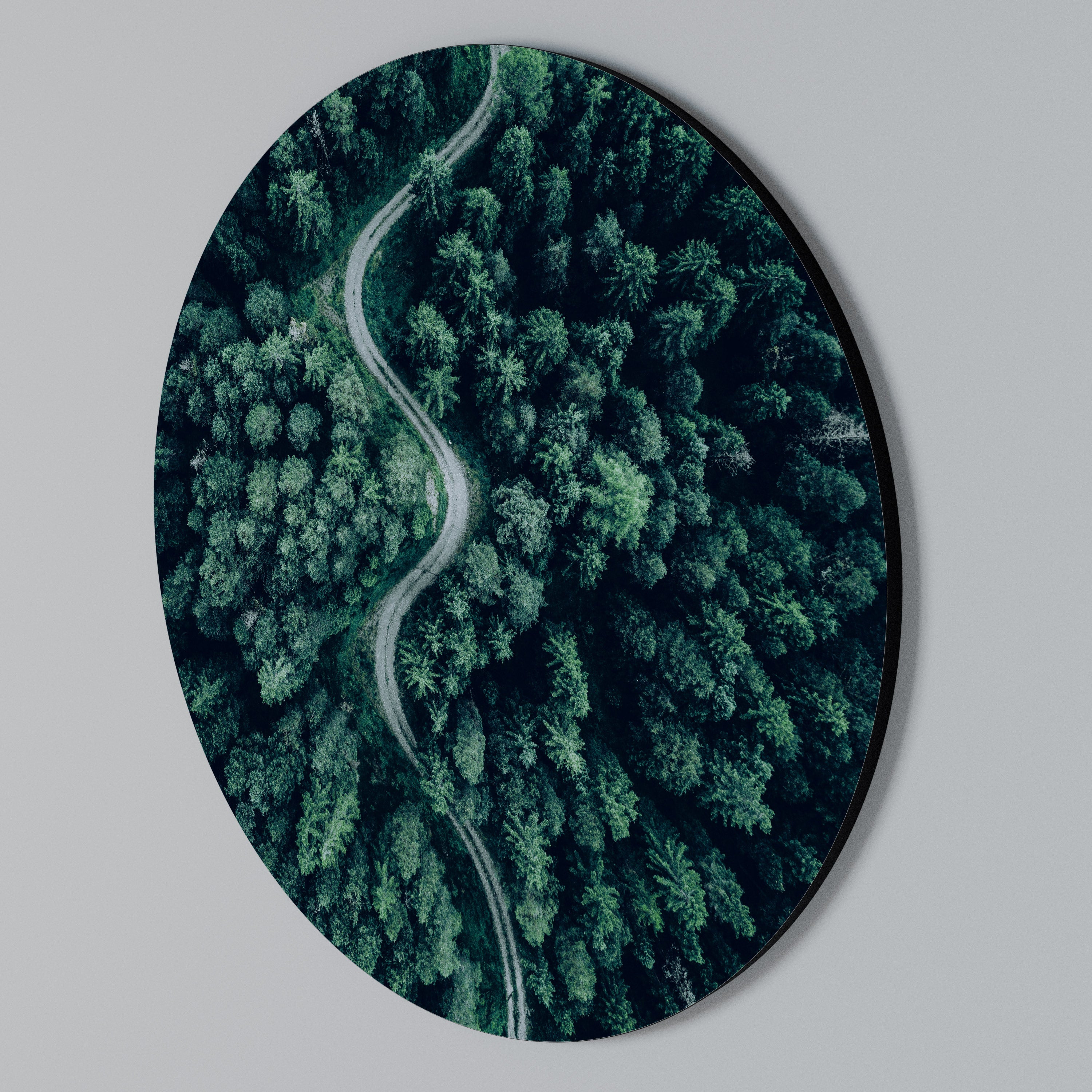 FORESTED SERPENTINE ROUTE Στρογγυλός πίνακας ζωγραφικής