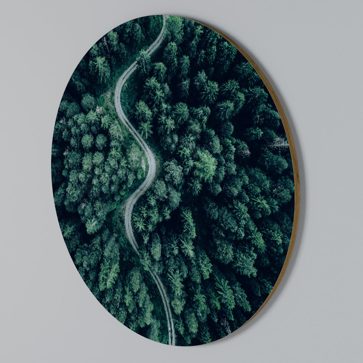 FORESTED SERPENTINE ROUTE Στρογγυλός πίνακας ζωγραφικής