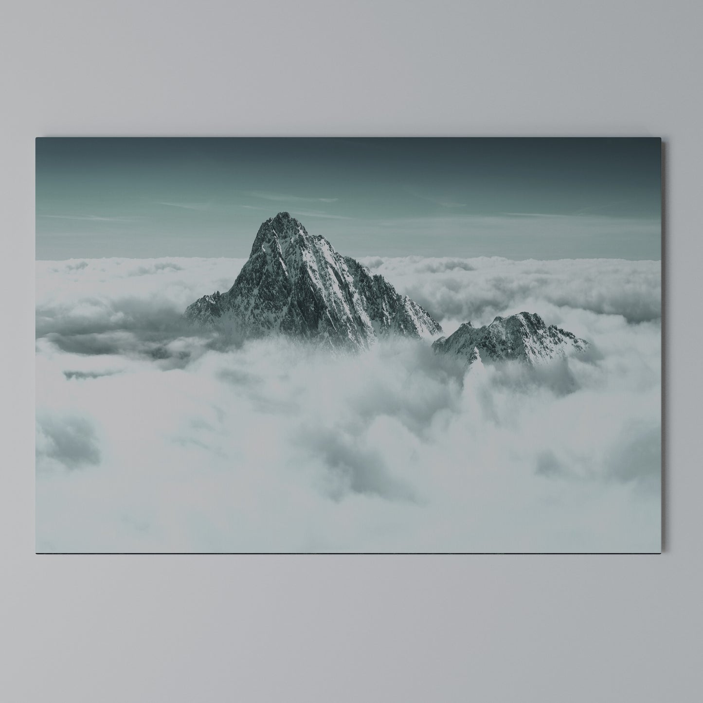 CLOUD-KISSED PEAK Horizontal Canvas Print