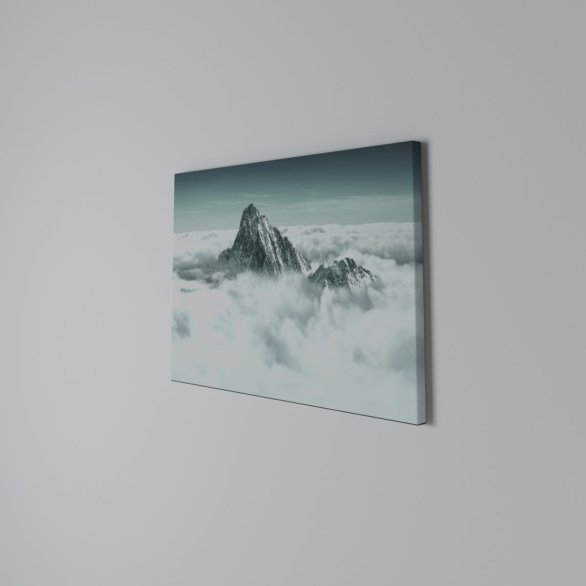 CLOUD-KISSED PEAK Horizontal Canvas Print