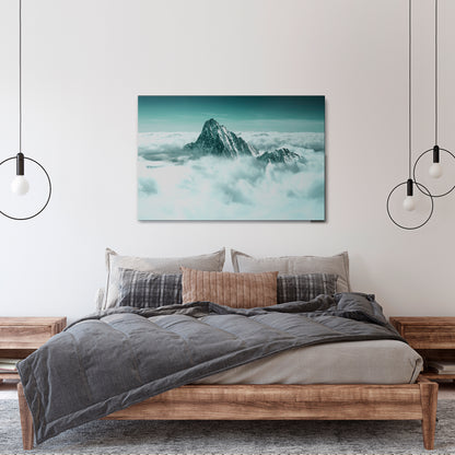 CLOUD-KISSED PEAK Horizontal Canvas Print