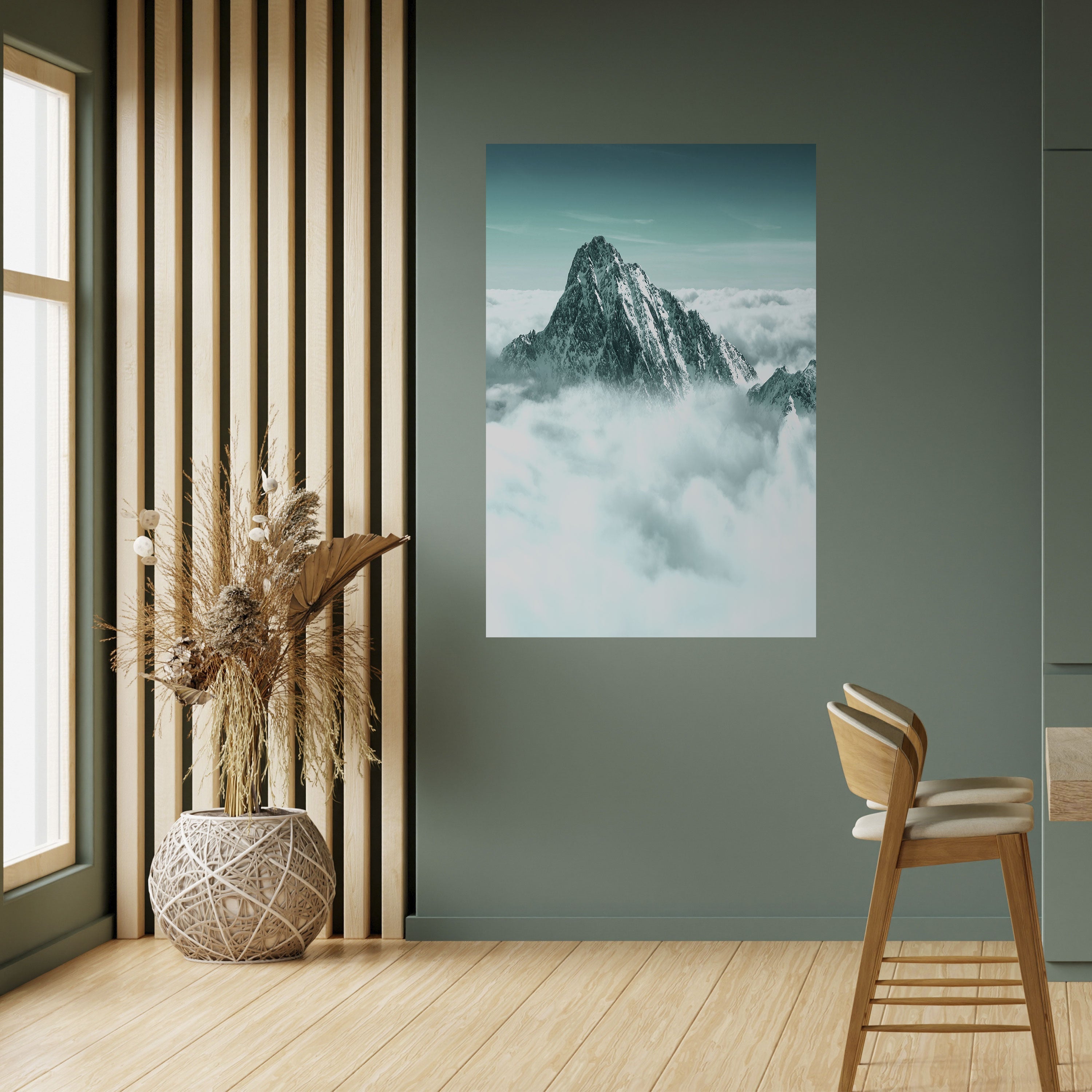 CLOUD-KISSED PEAK Peel and Stick Vertical Poster