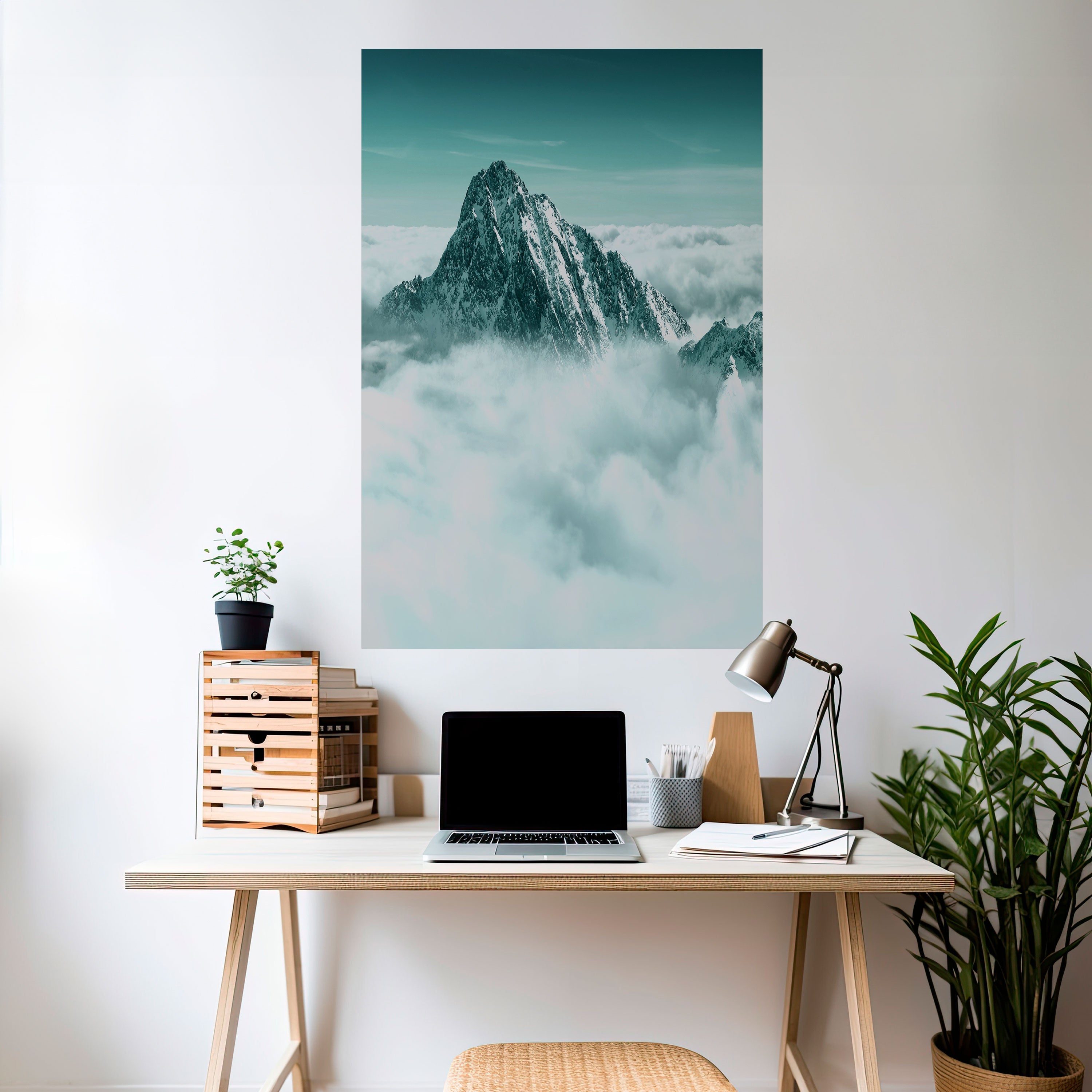 CLOUD-KISSED PEAK Peel and Stick Vertical Poster