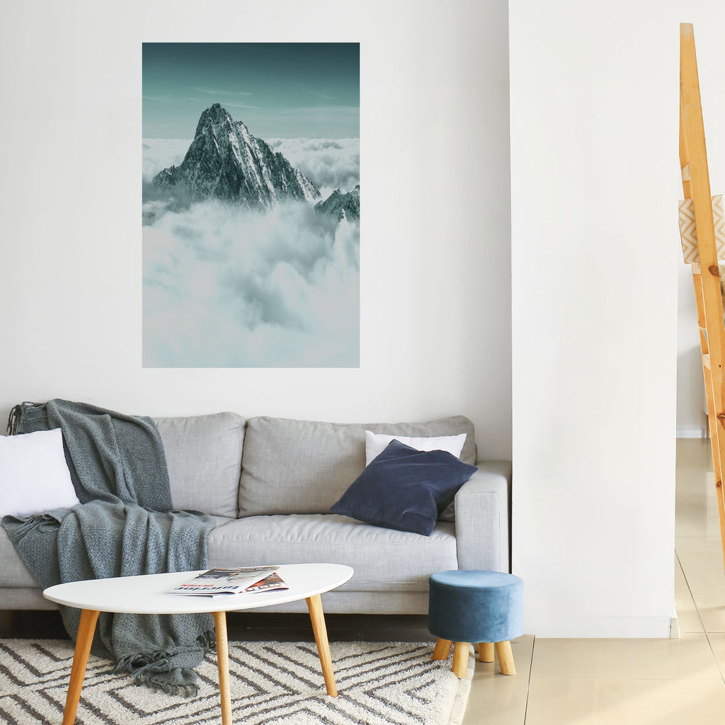 Αφίσα με κάθετη κόμμωση CLOUD-KISSED PEAK, με σχέδιο "ξεφλουδίστε και κολλήστε"