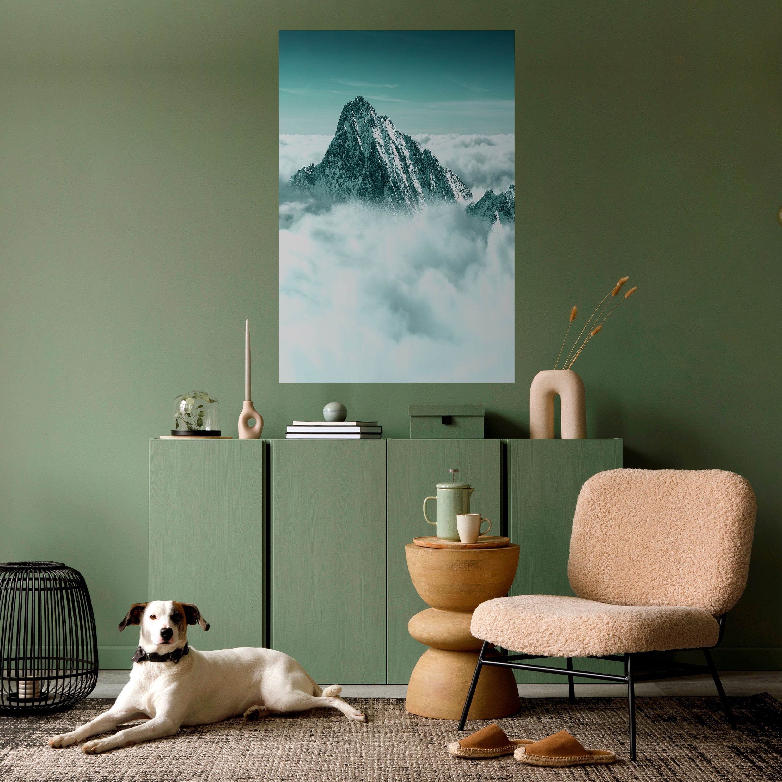 CLOUD-KISSED PEAK Peel and Stick Vertical Poster