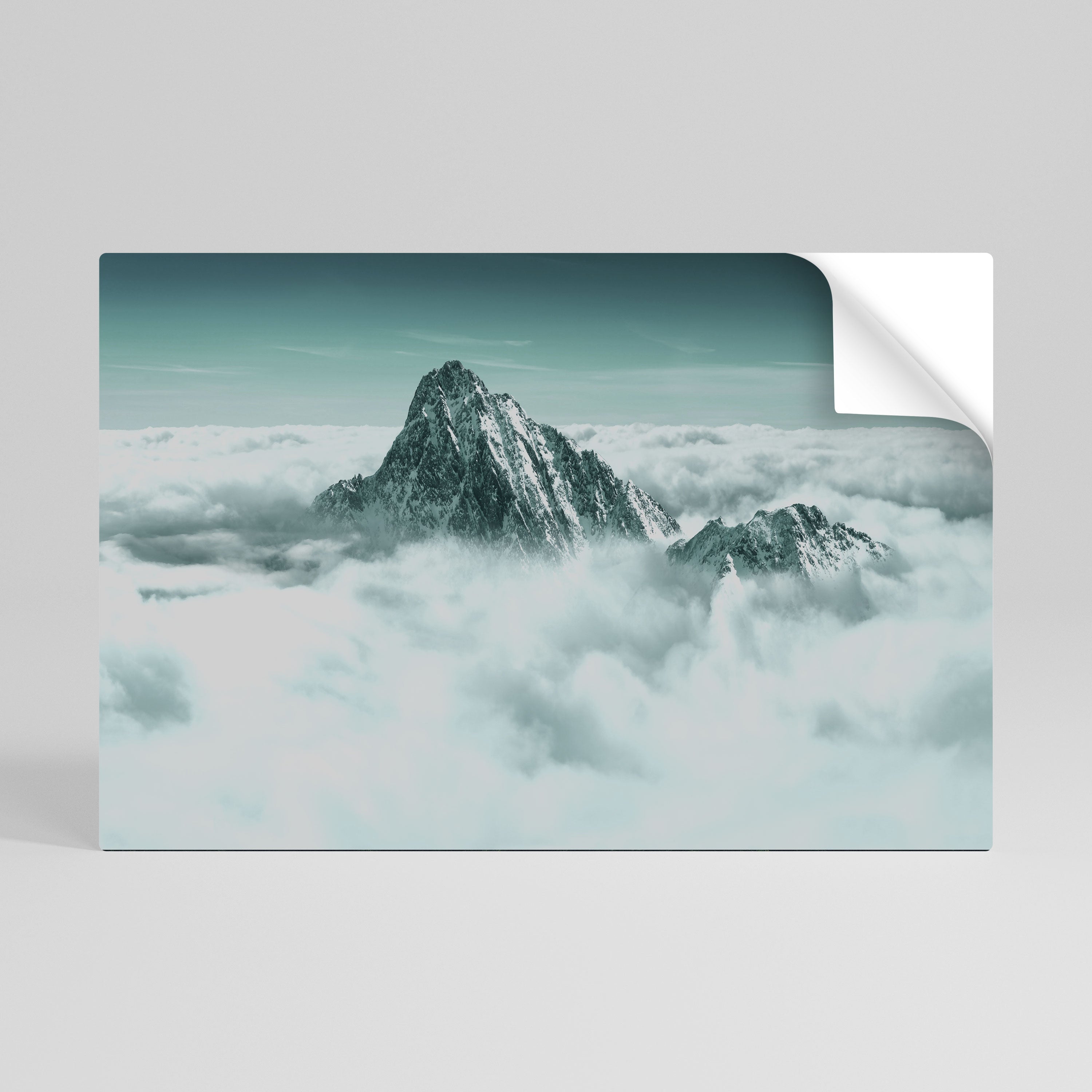 CLOUD-KISSED PEAK Peel and Stick Horizontal Poster