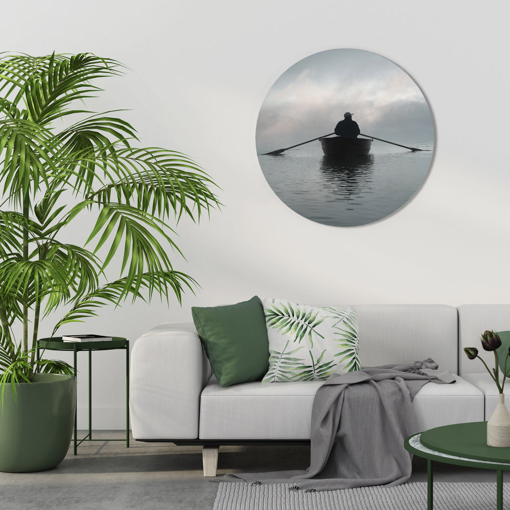 SAIL INTO THE UNKNOWN Round Wall Art