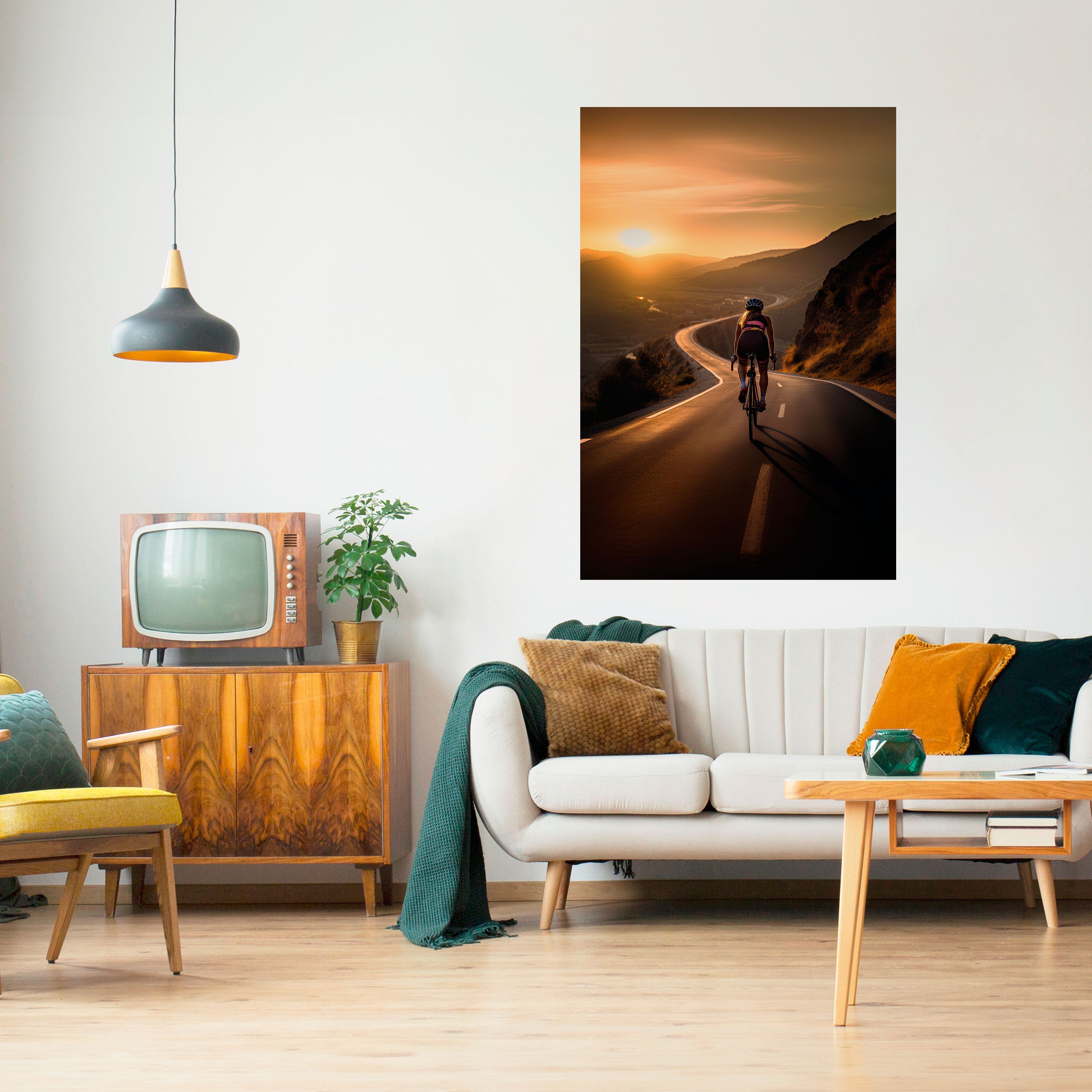 RIDE INTO GOLD Peel and Stick Vertical Poster