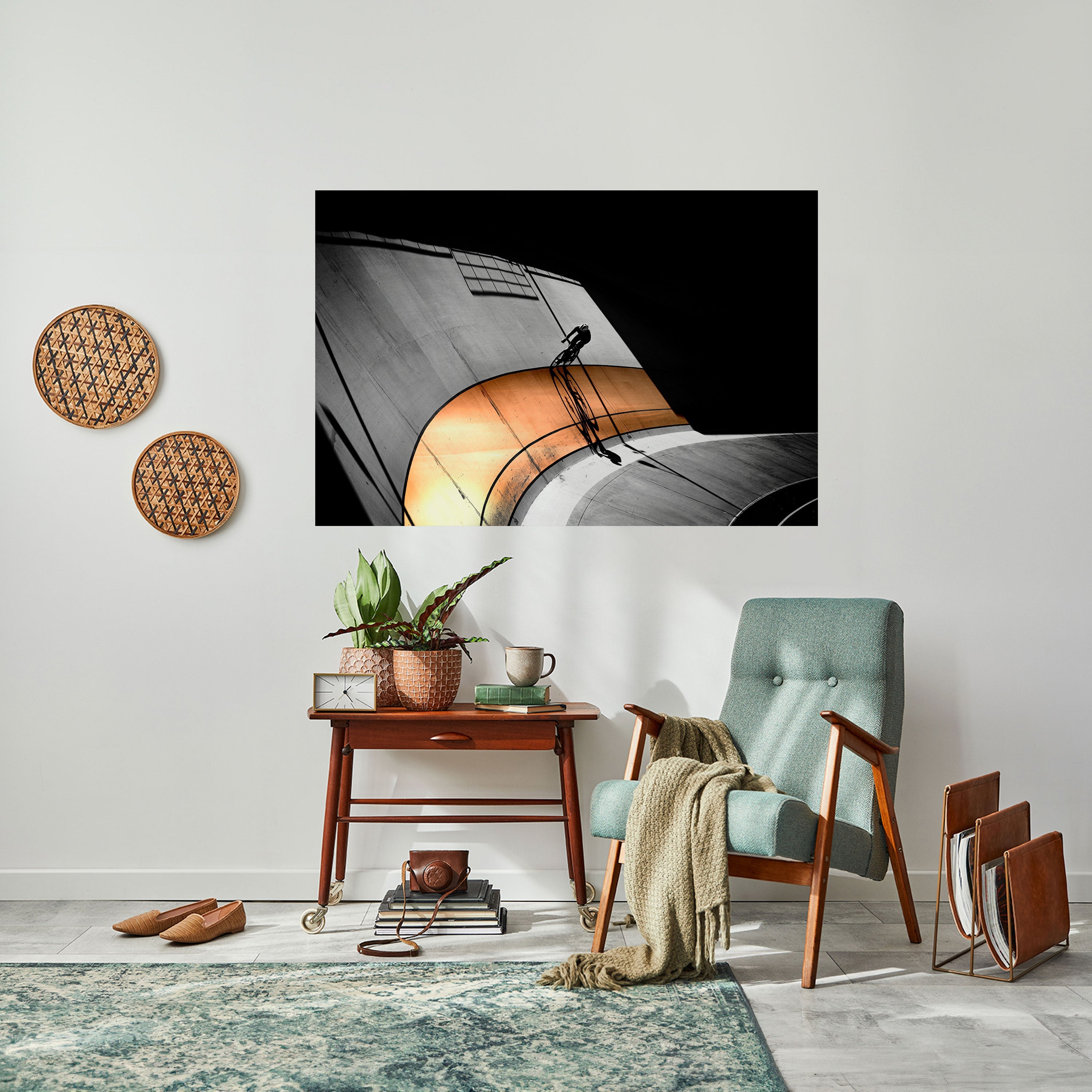 ORANGE ARC AMBIENCE Peel and Stick Horizontal Poster
