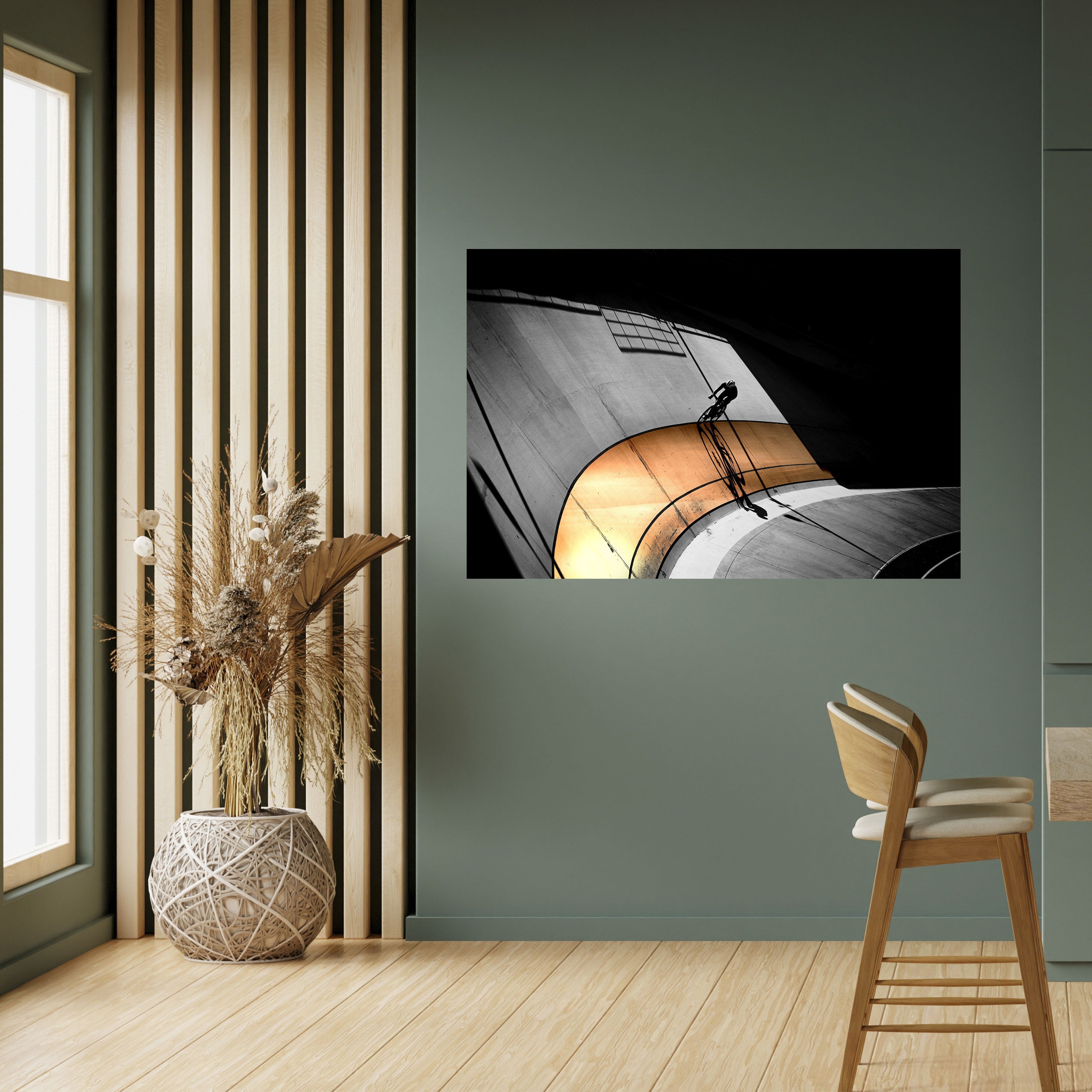 ORANGE ARC AMBIENCE Peel and Stick Horizontal Poster