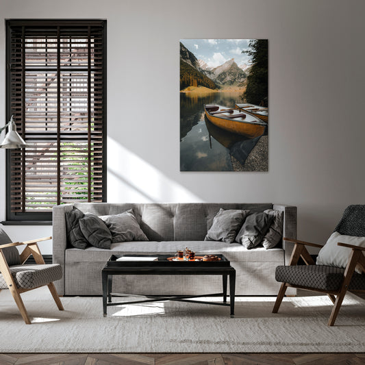 TRANQUIL LAKE JOURNEY Vertical Canvas Print
