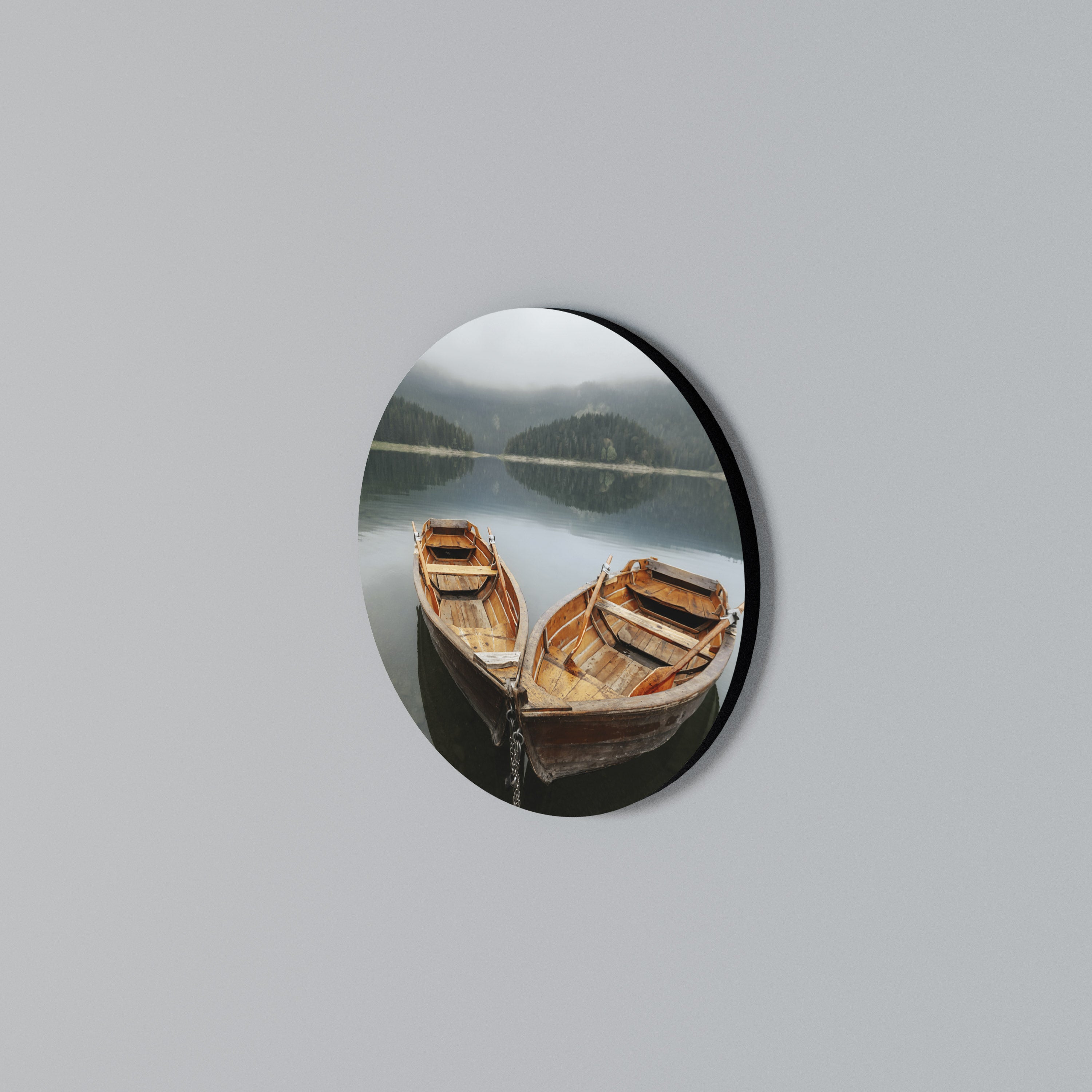 HARMONY OF BOATS Στρογγυλός πίνακας ζωγραφικής