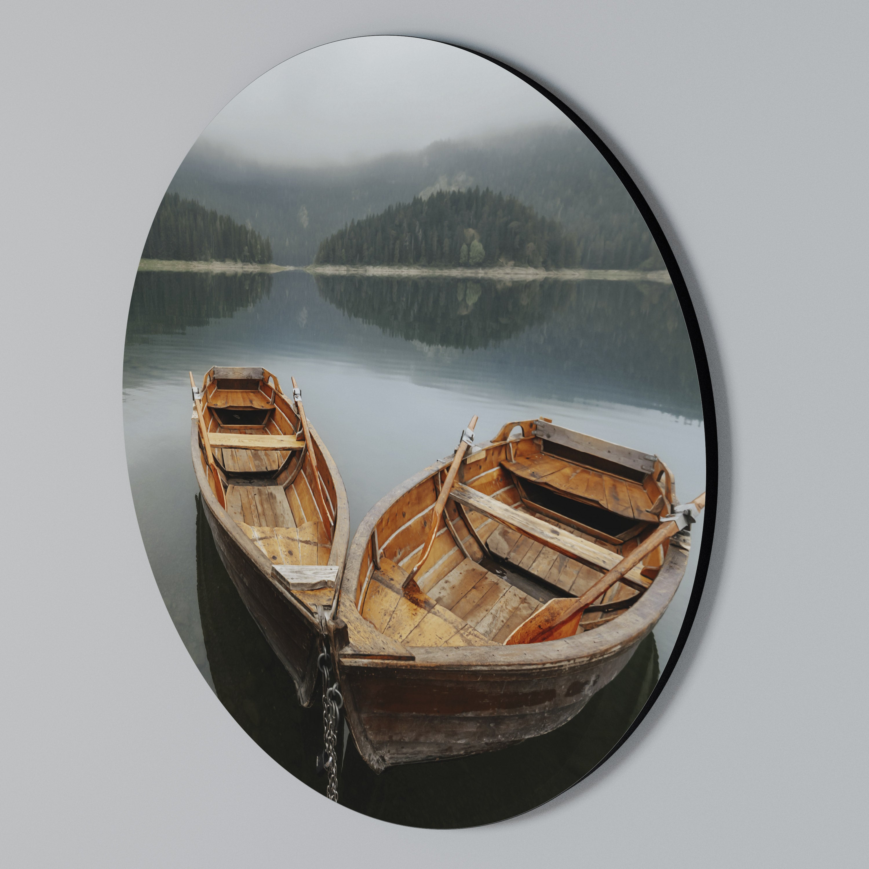 HARMONY OF BOATS Στρογγυλός πίνακας ζωγραφικής