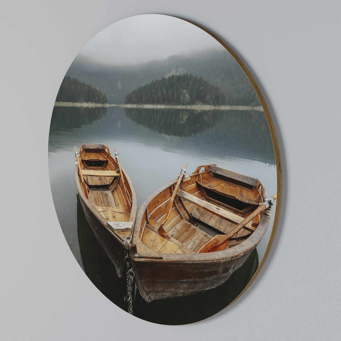 HARMONY OF BOATS Στρογγυλός πίνακας ζωγραφικής