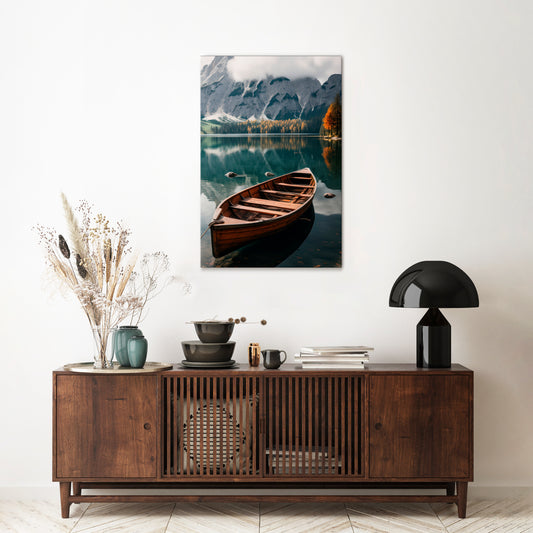 MOUNTAINSIDE REFLECTIONS Vertical Canvas Print