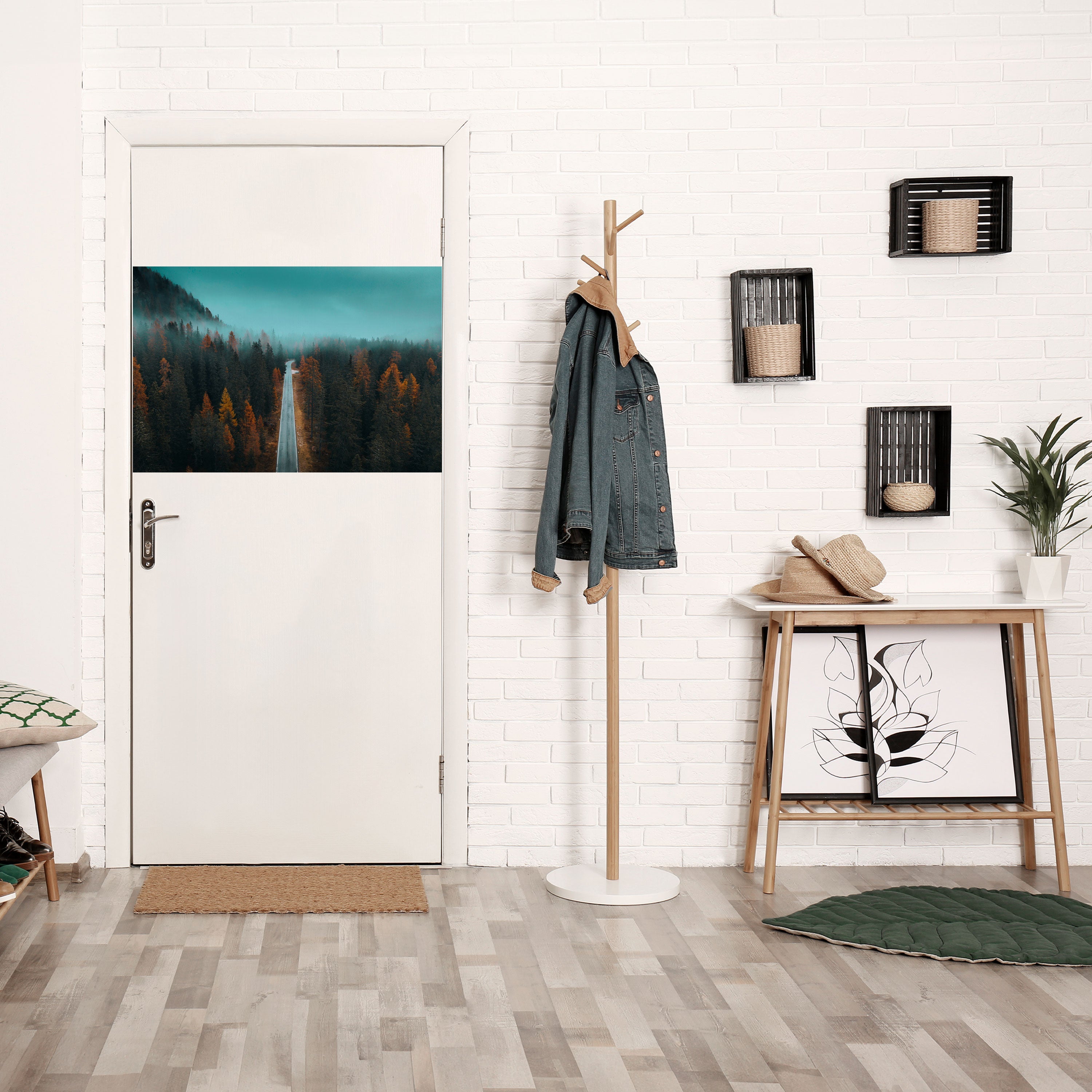 SERENE ROADWAY ESCAPE Peel and Stick Horizontal Poster