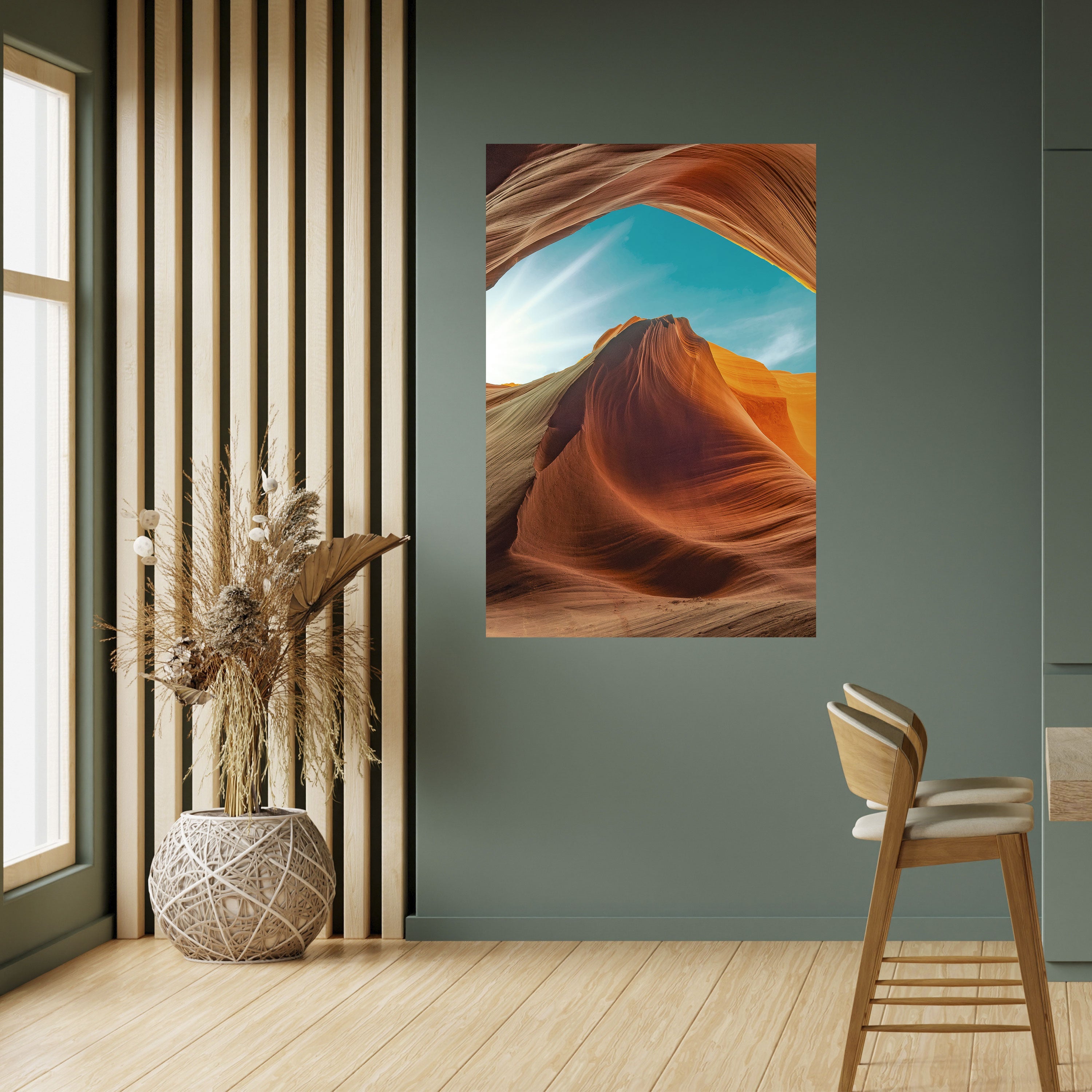 Αφίσα THE CANYON'S WHISPER με κάθετη αφαίρεση και κολλητική ταινία