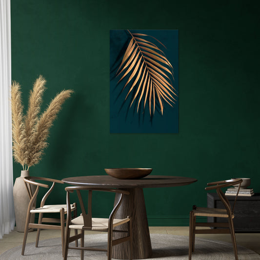 GOLDEN PALM WHISPERS Vertical Canvas Print