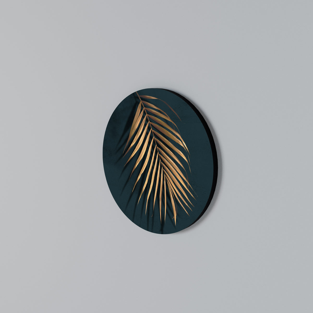 Round Wall Art – GOLDEN PALM WHISPERS
