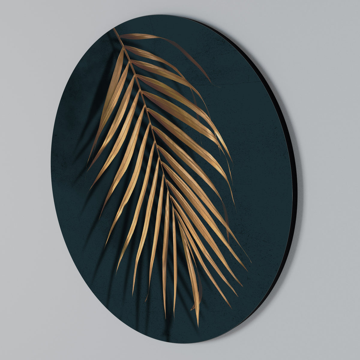 Round Wall Art – GOLDEN PALM WHISPERS