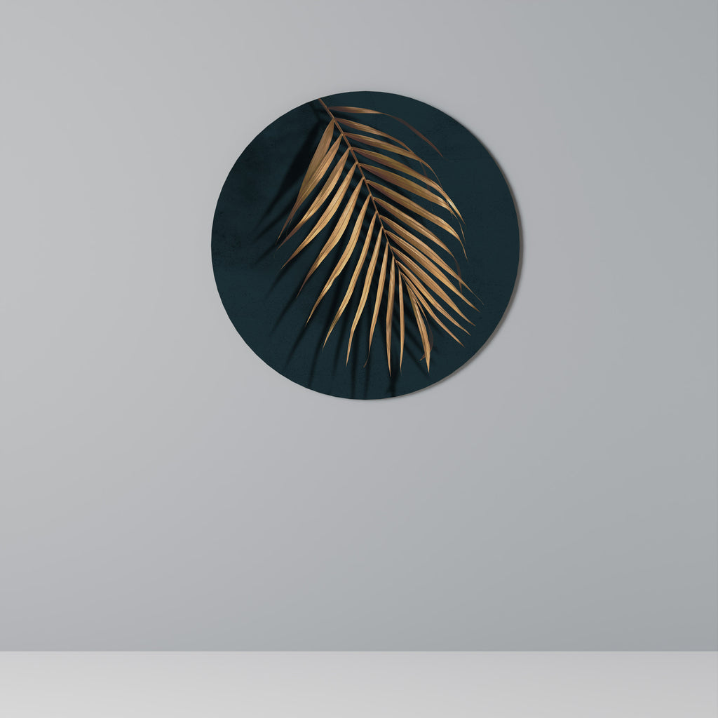 Στρογγυλή Τέχνη Τοίχου GOLDEN PALM WHISPERS
