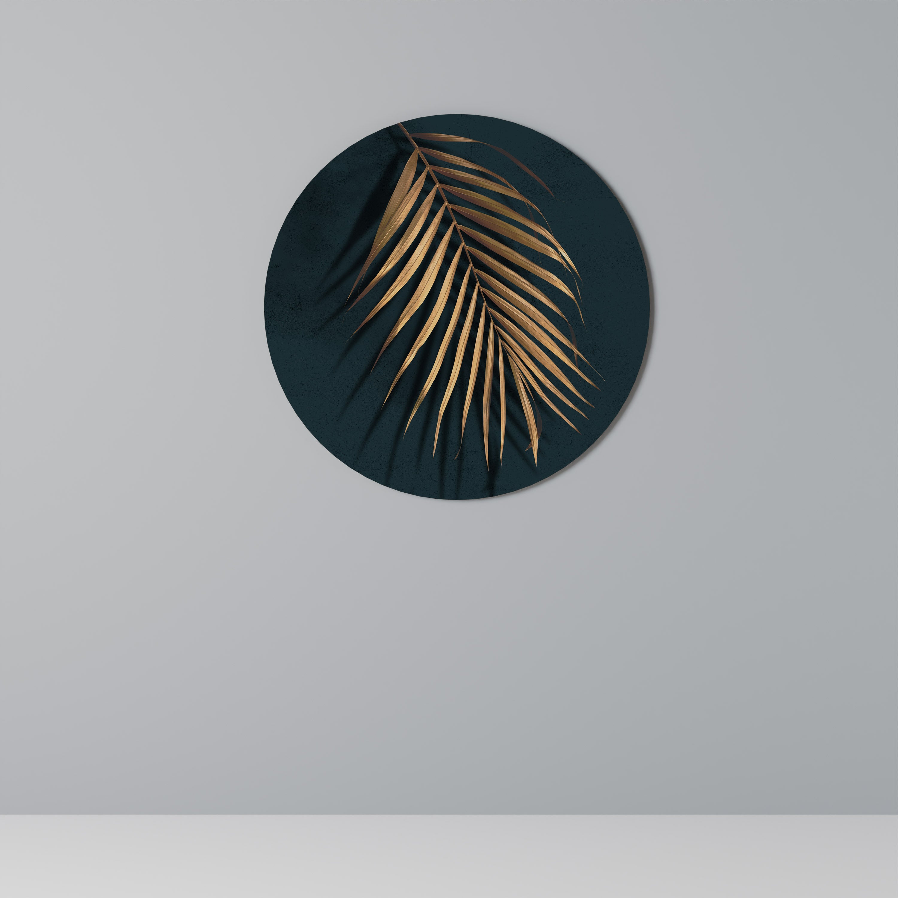 Στρογγυλή Τέχνη Τοίχου GOLDEN PALM WHISPERS