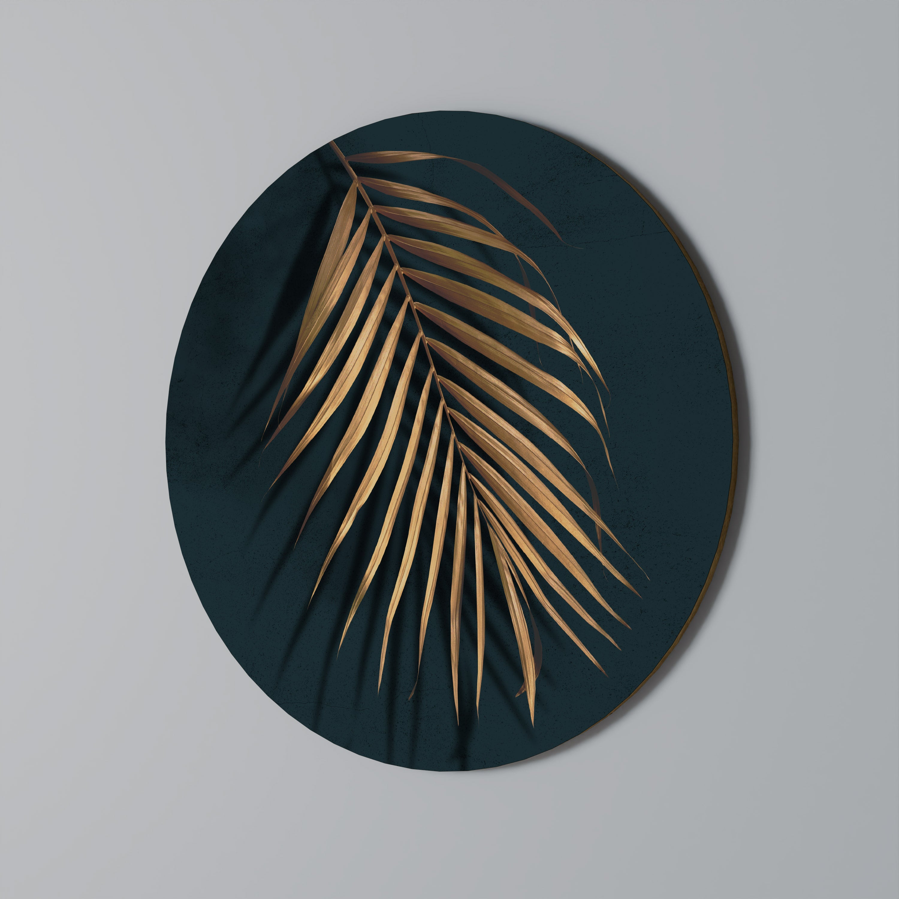 Στρογγυλή Τέχνη Τοίχου GOLDEN PALM WHISPERS