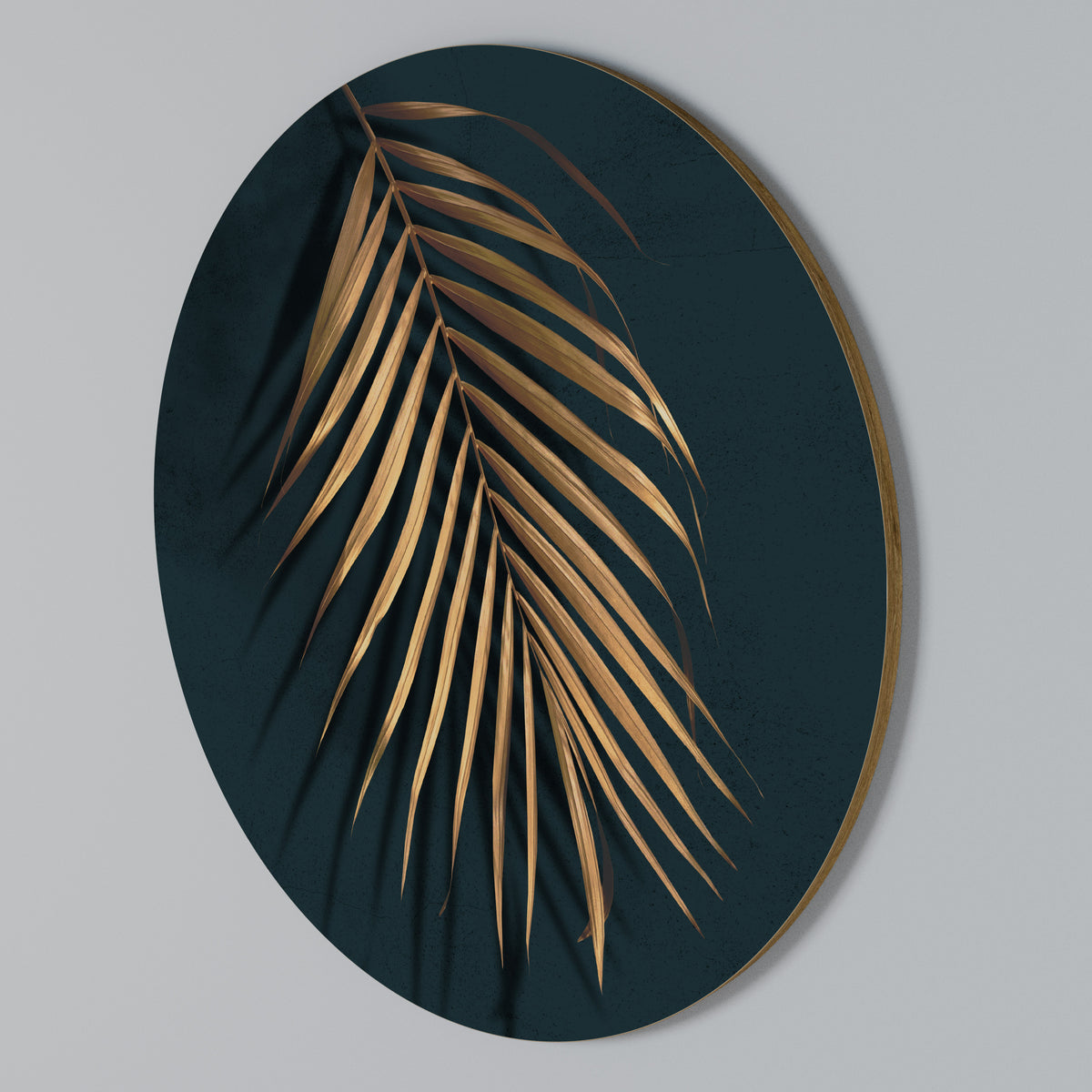 Round Wall Art – GOLDEN PALM WHISPERS