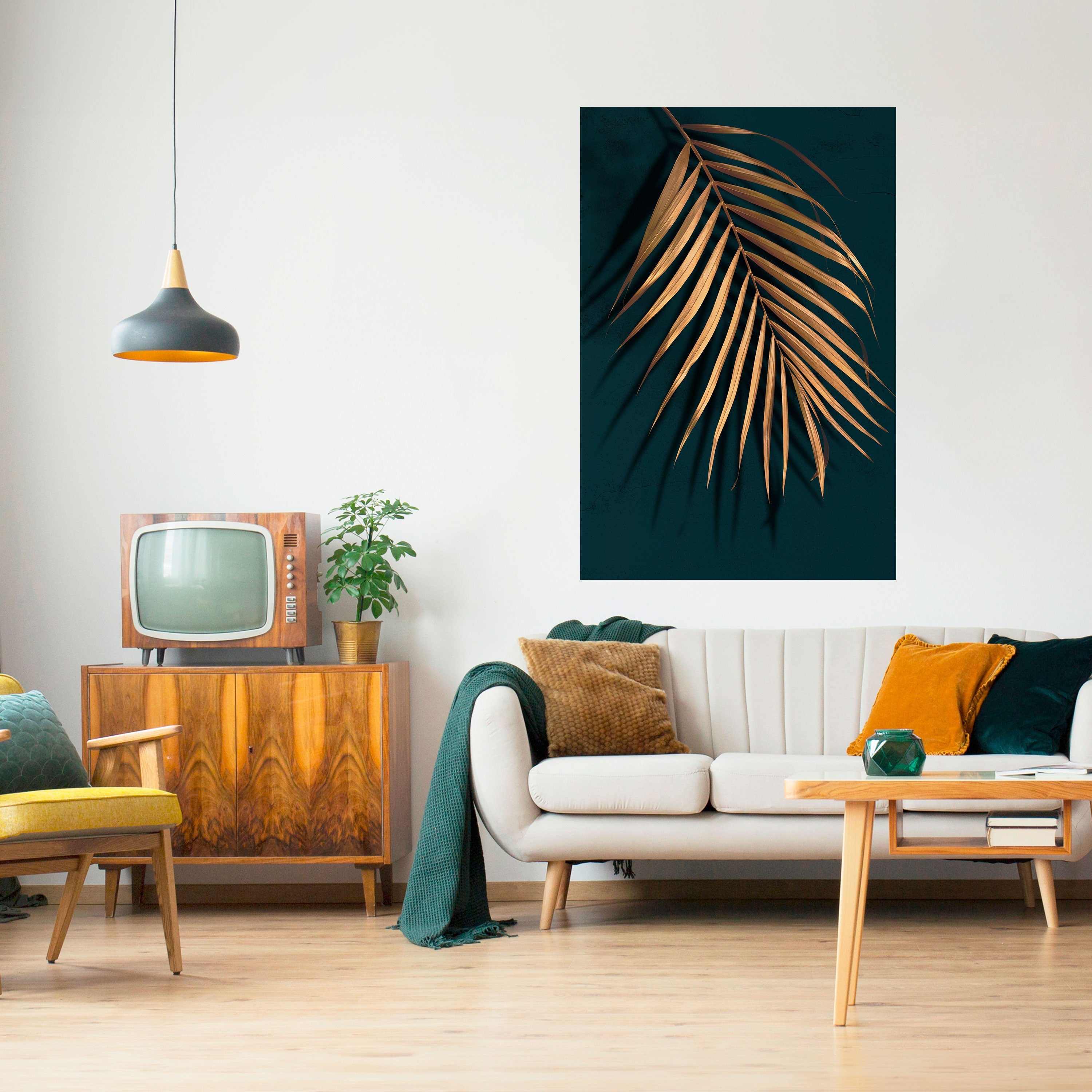 GOLDEN PALM WHISPERS Αφίσα με κολλήματα και ξεφλούδισμα