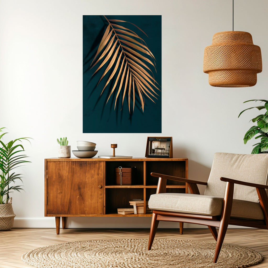 GOLDEN PALM WHISPERS Peel and Stick Vertical Poster