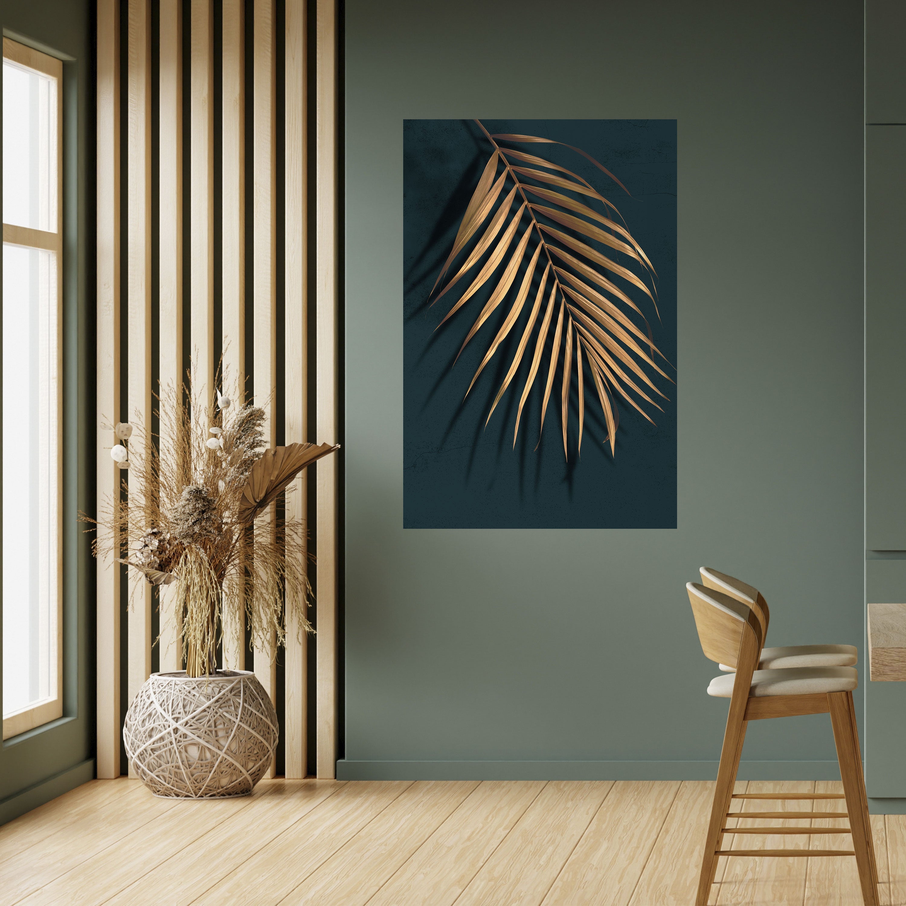 GOLDEN PALM WHISPERS Αφίσα με κολλήματα και ξεφλούδισμα