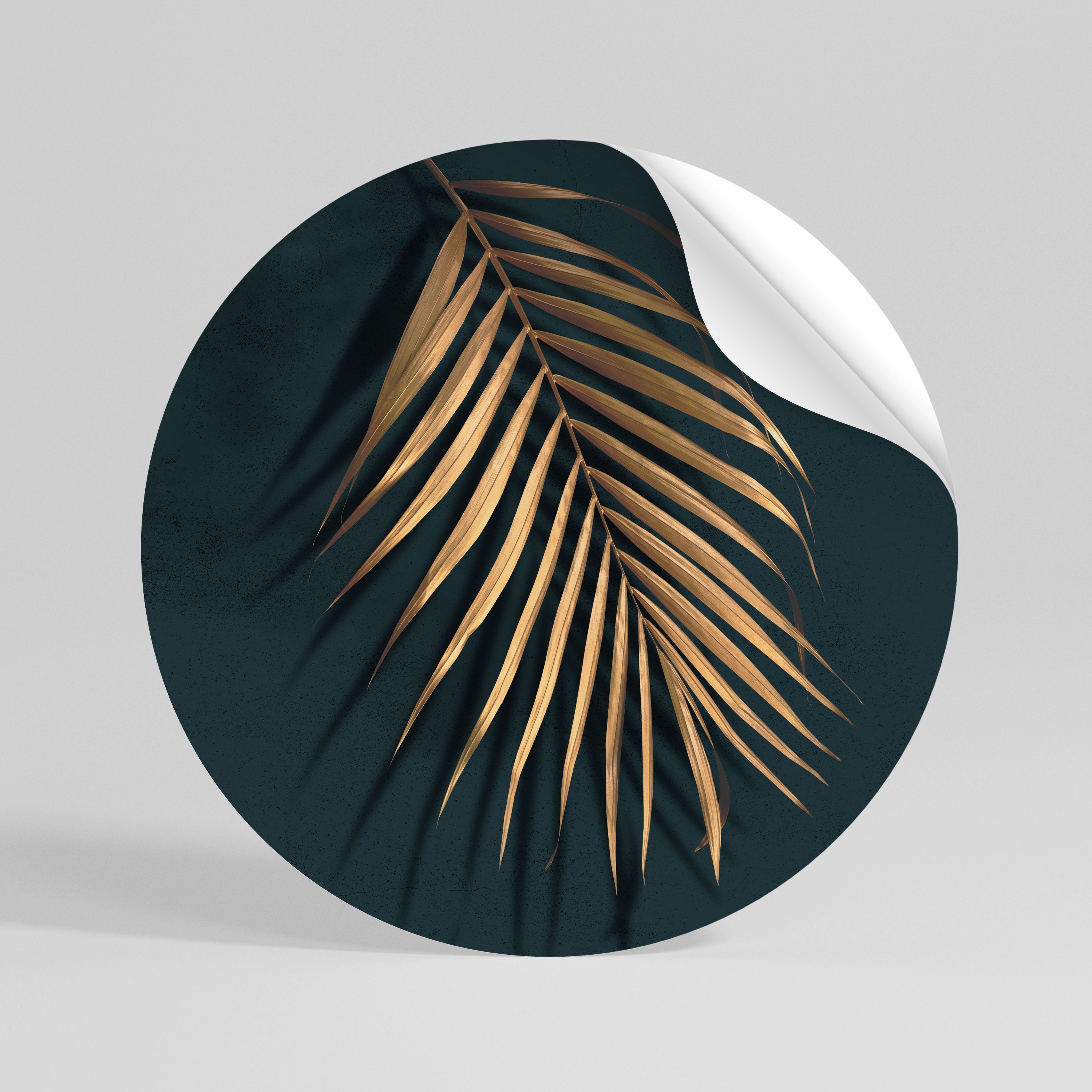 GOLDEN PALM WHISPERS Αυτοκόλλητη "Peel and Stick" Αφίσα στρογγυλή