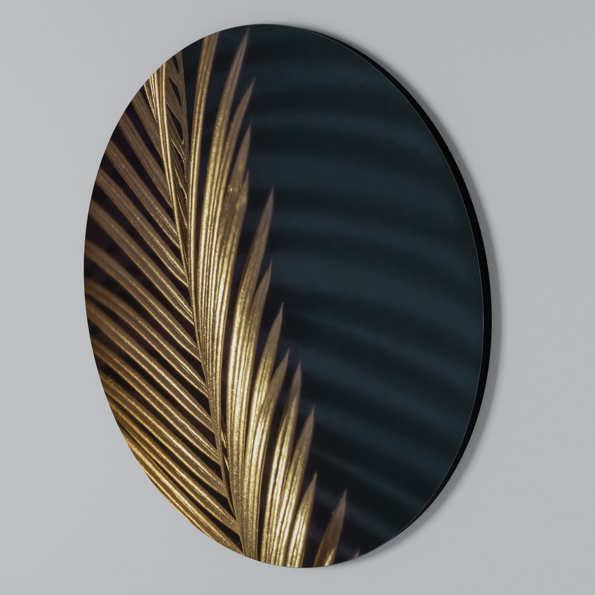 LUXE LEAF DANCE Στρογγυλός πίνακας ζωγραφικής