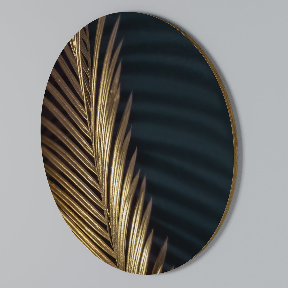 LUXE LEAF DANCE Στρογγυλός πίνακας ζωγραφικής