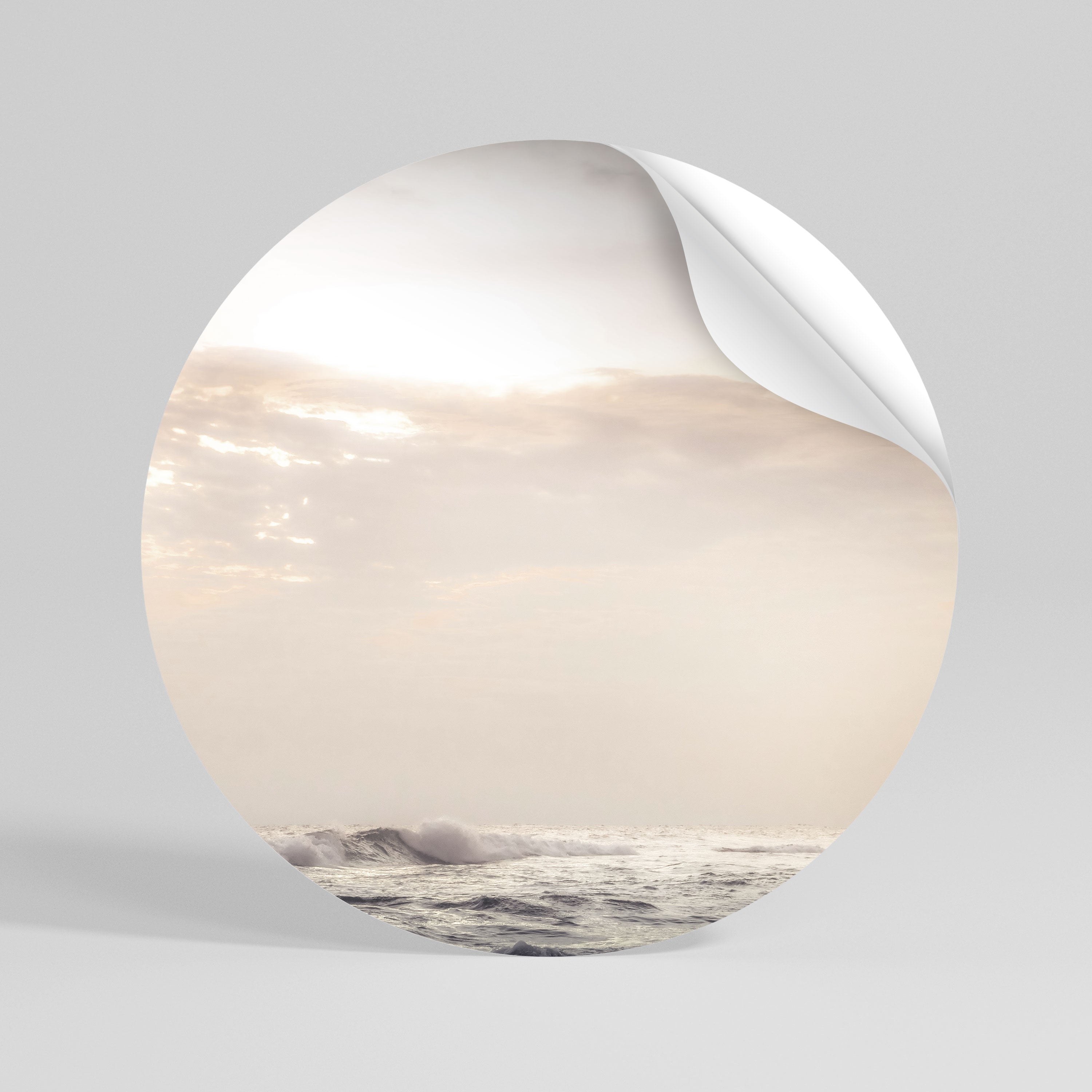 WHISPERS OF WAVE Peel and Stick Round Sticker